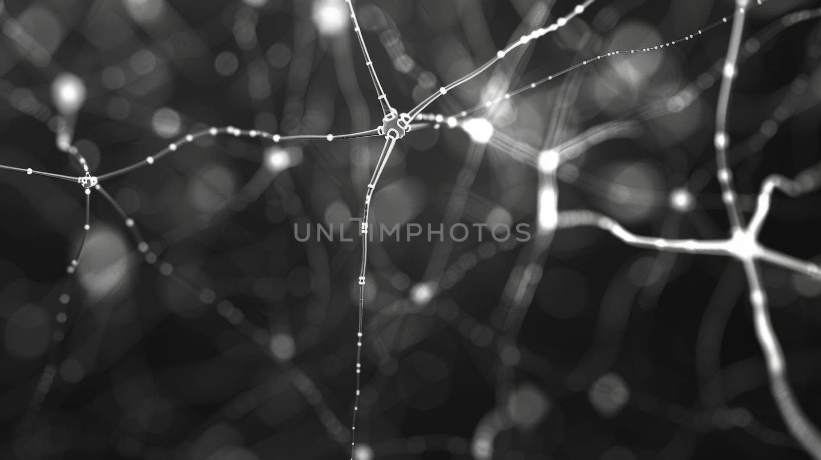 Explore the intricate web of the neuro system as dots of light converge, forming vital connections in the brain's vast network. This mesmerizing photograph captures the essence of connectivity, where each illuminated node represents a crucial link in the complex architecture of cognition and consciousness.
