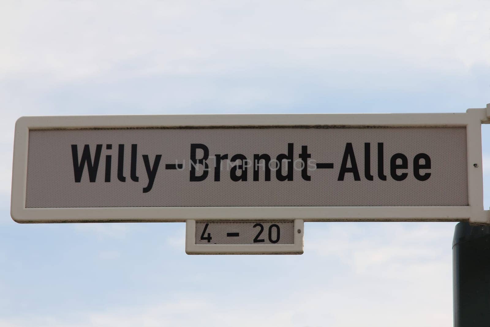 Street sign of the Willy- Brandt-Allee in Bonn, Germany