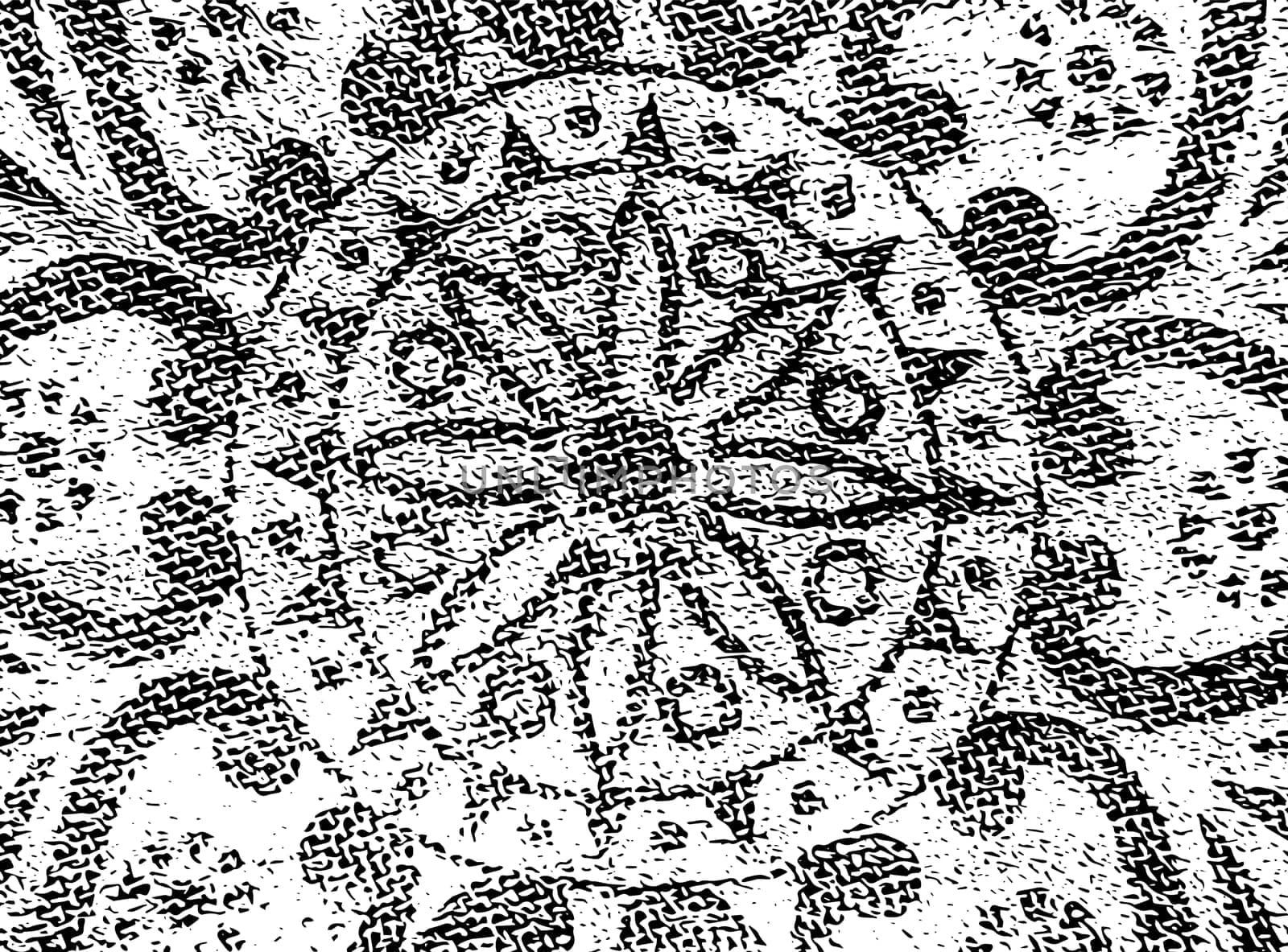 Black and white kaleidoscopic background texture