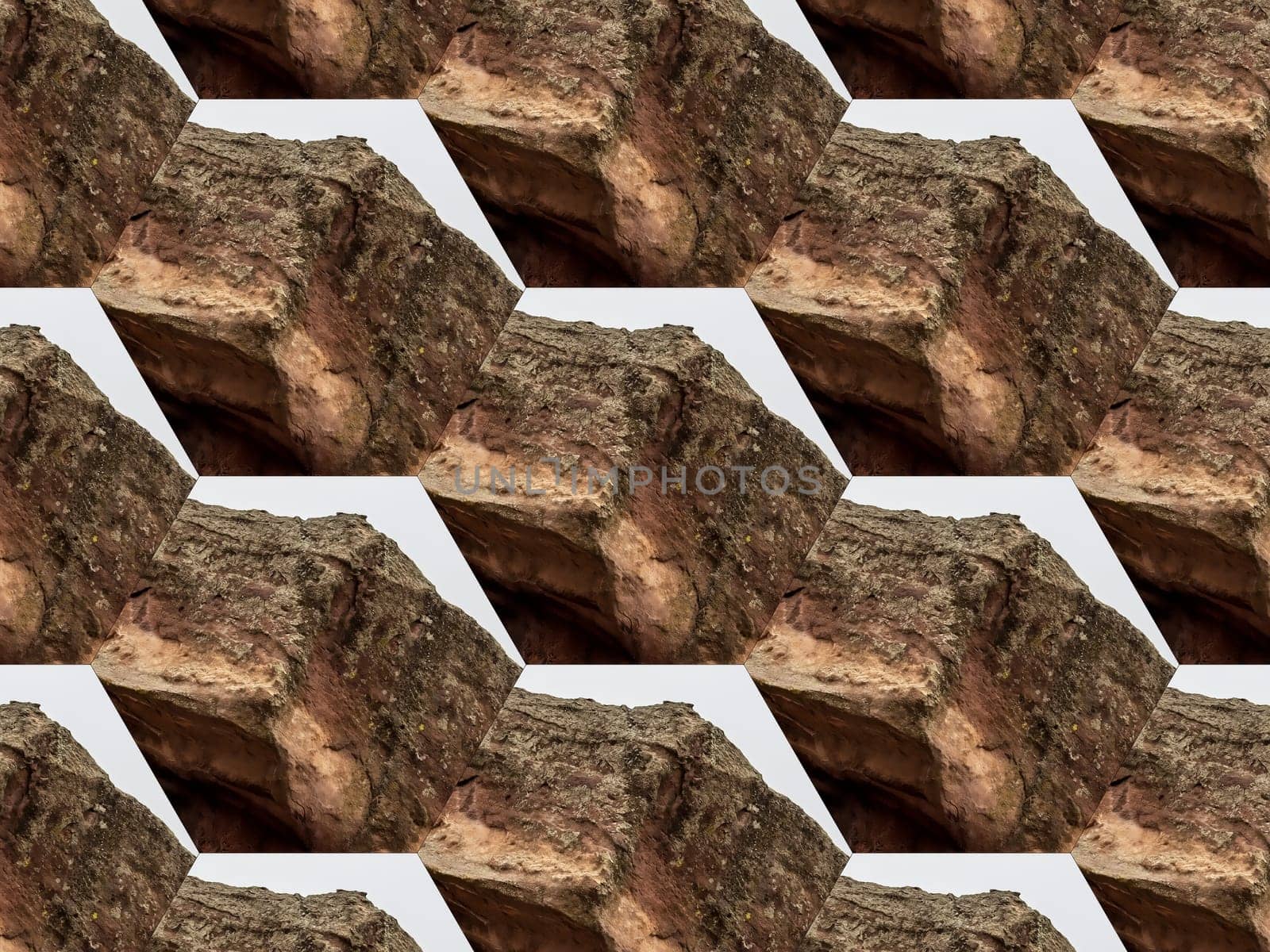 Digital Illustration Rock Outdoor Mosaic Pattern
