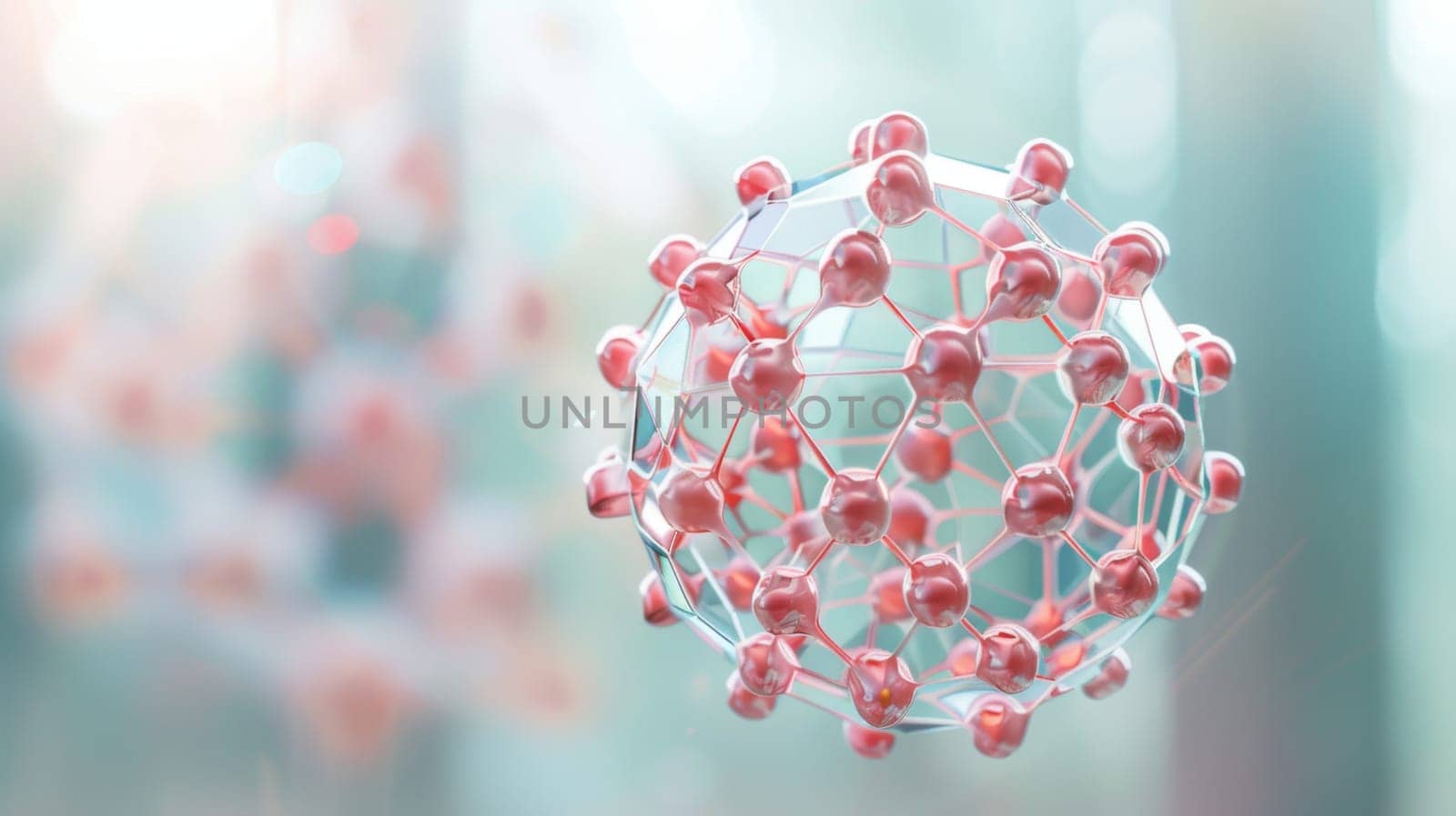 A close-up view of a round ball made of colorful beads, tightly clustered together. The beads vary in size and shape, creating a textured and intricate pattern. The light reflects off the beads, highlighting their shiny surfaces.