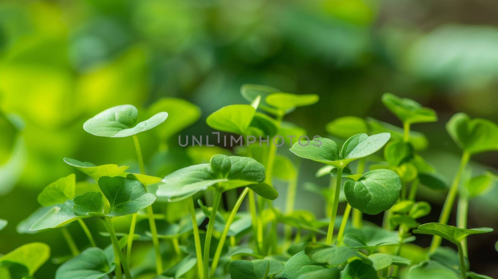 Close-up view of a plant with vibrant green leaves, showcasing intricate details of the foliage and stem. The leaves are healthy and lush, with a variety of shades of green.