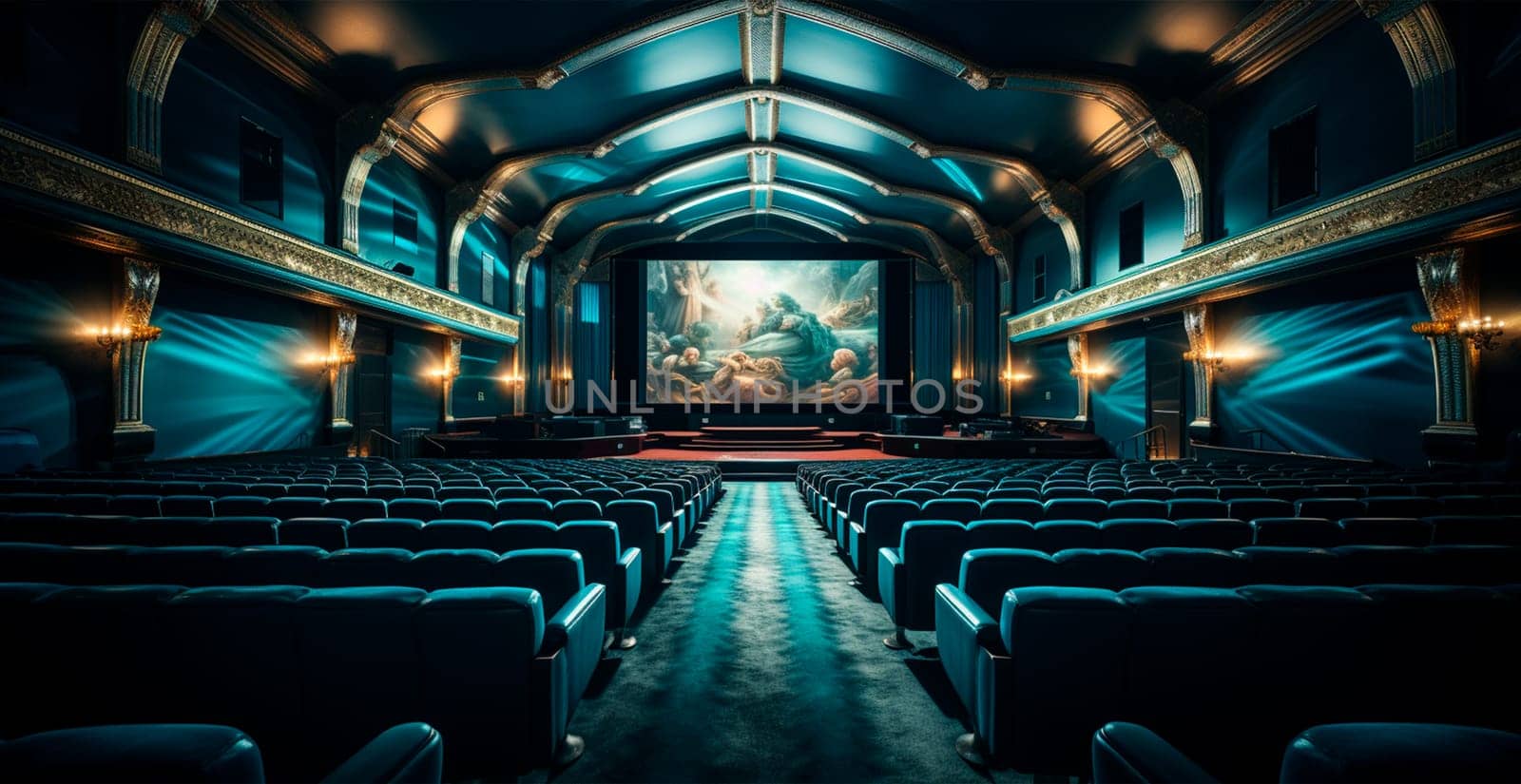 Bolshoi Theater of Drama and Comedy, performance on stage, cultural leisure for the family AI generated image