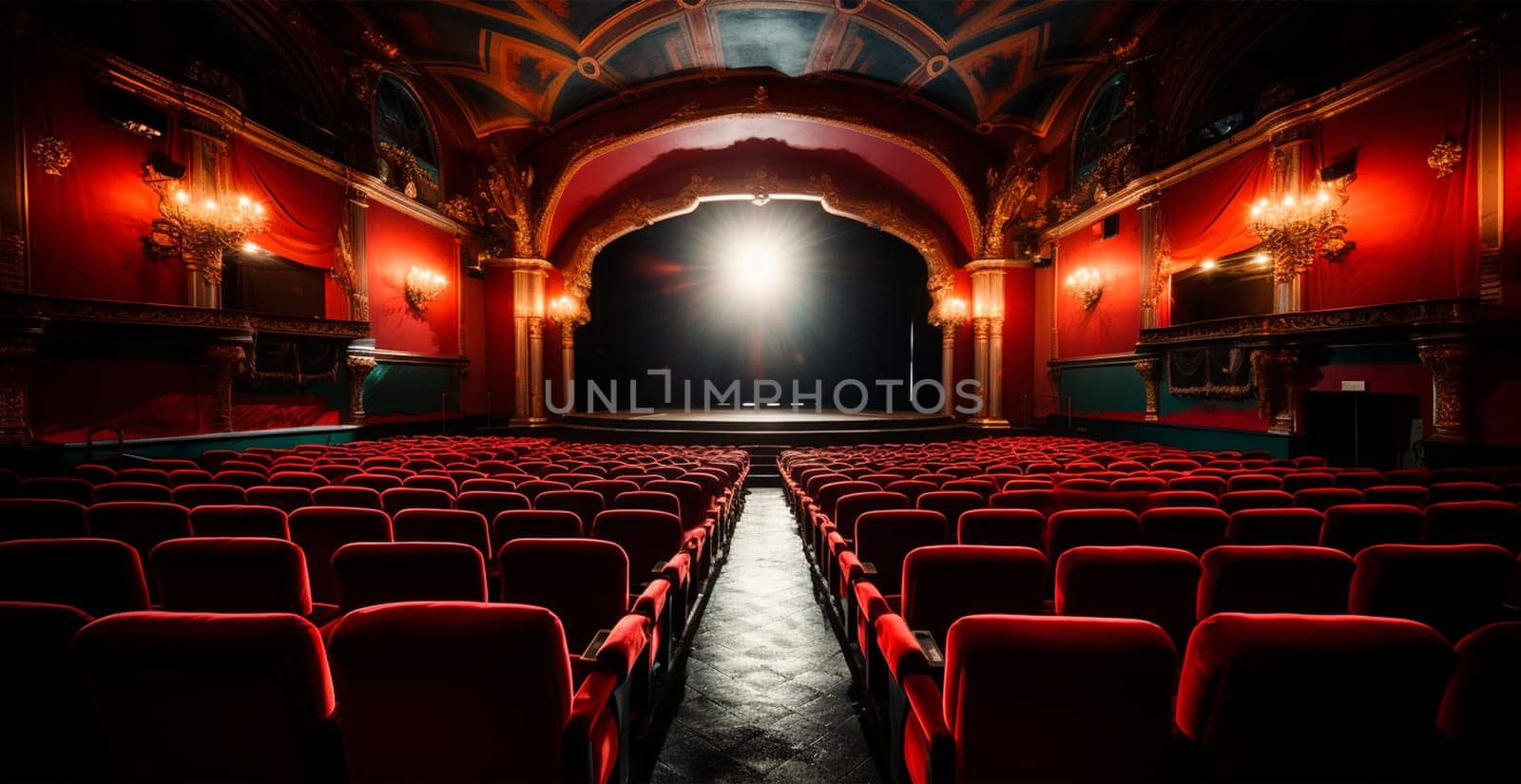 Bolshoi Theater of Drama and Comedy, performance on stage, cultural leisure for the family AI generated image