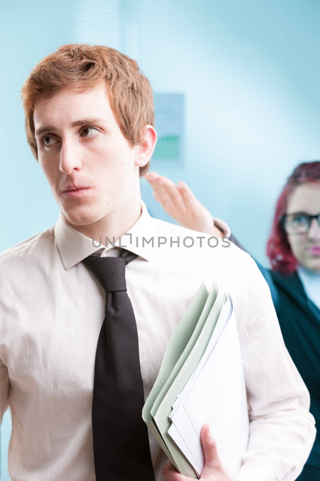 Unprofessional conduct: A female boss mistreating a male employee. Inadequate anger management at play