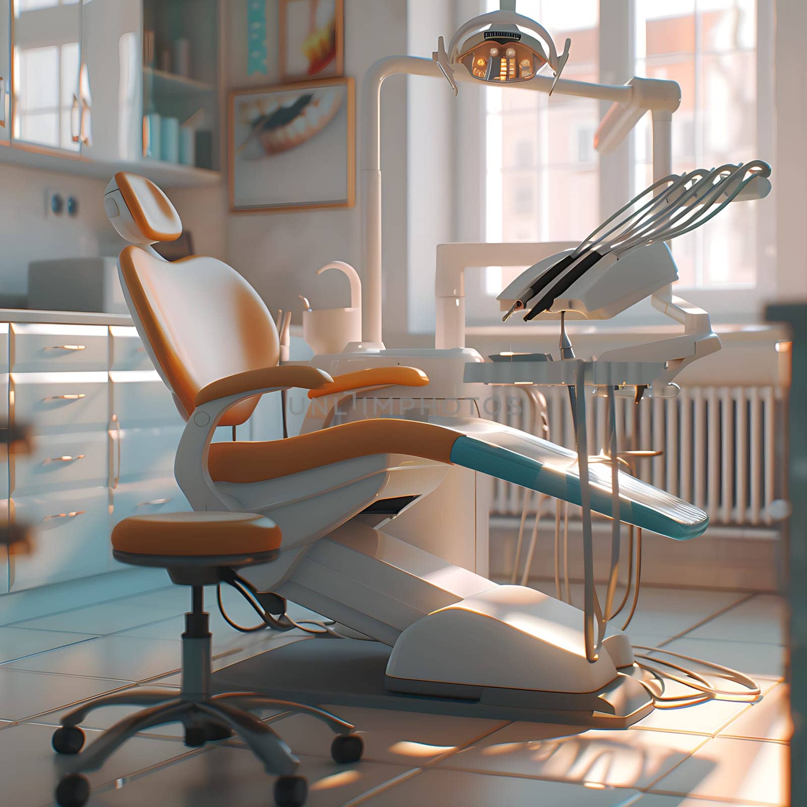 Interior shot of a dental practice generated by artificial intelligence