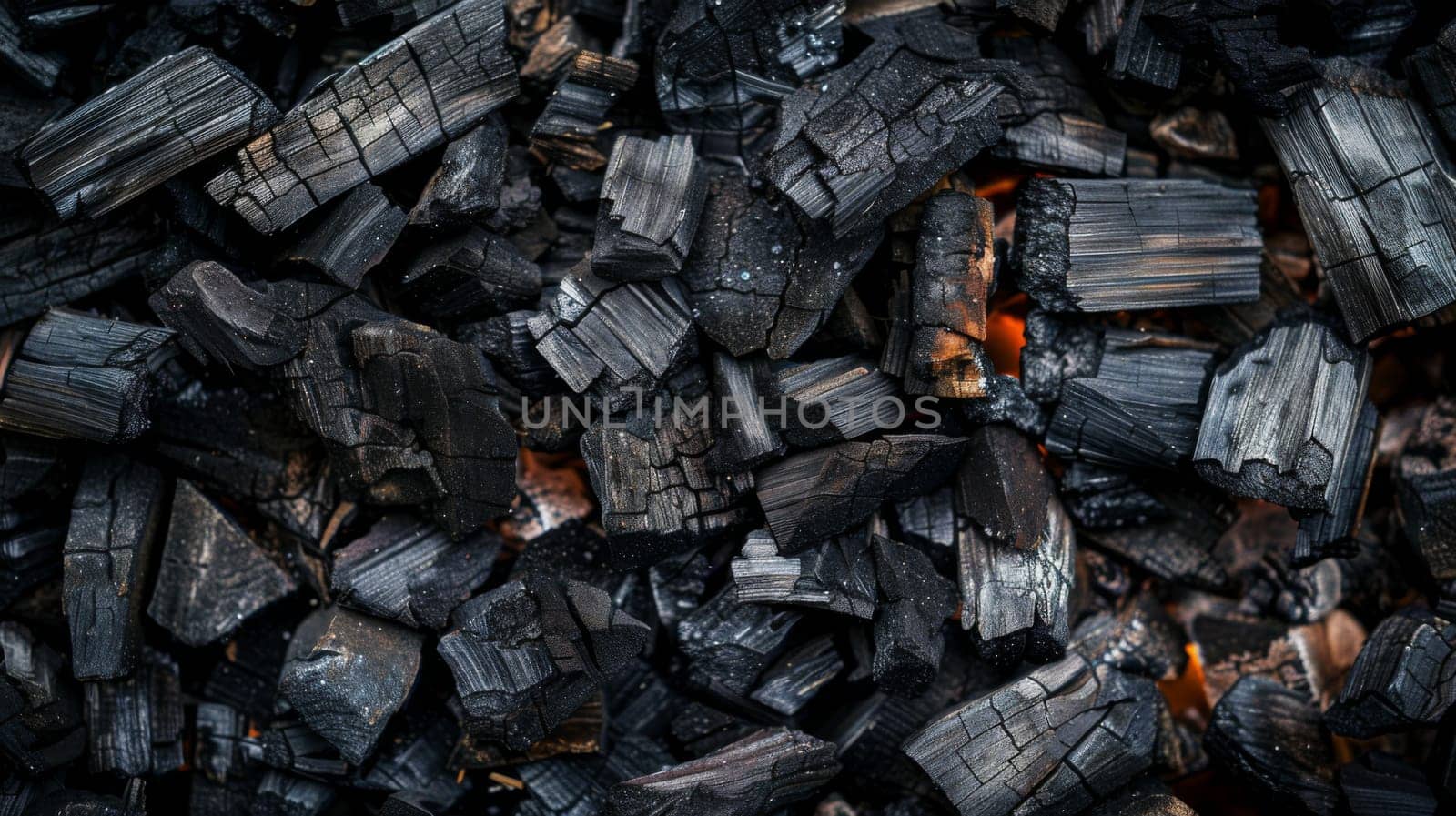 A pile of wood that has been burned, leaving behind charred remnants and ashes. The wood is blackened and brittle, showing signs of complete combustion.