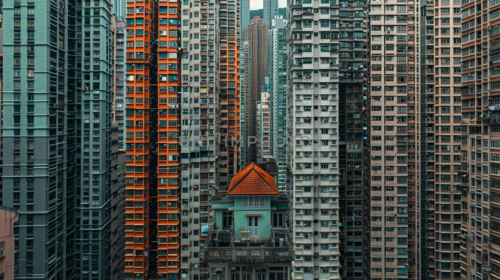 Discover the tranquil haven of a small house nestled within the bustling cityscape, its garden oasis a sanctuary amidst towering skyscrapers. This captivating juxtaposition symbolizes the harmonious coexistence of nature and urban life, offering a glimpse of respite in the heart of the metropolis.