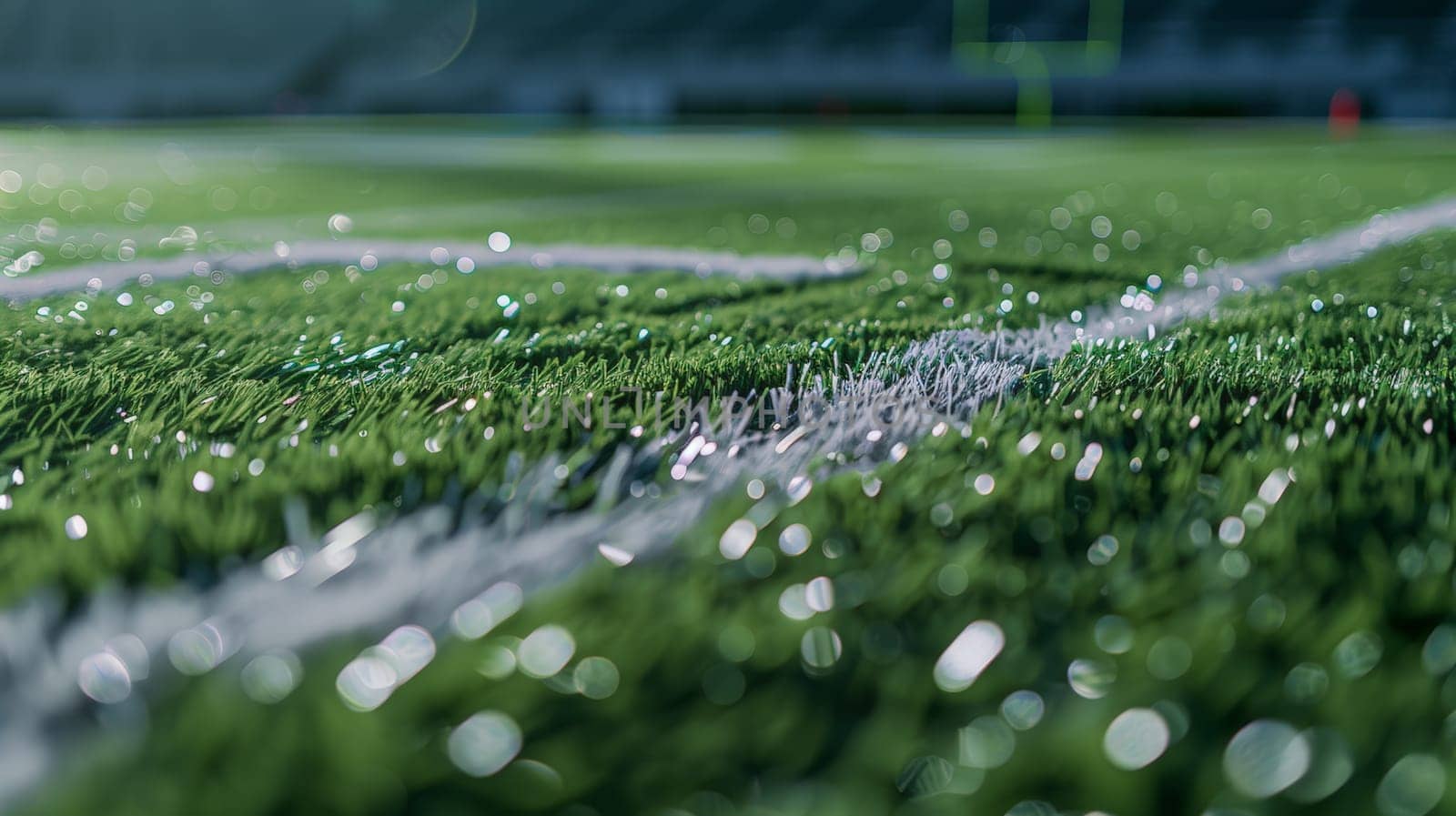 Dive into the heart of the action with this close-up view of a football field, where every blade of grass and yard line tells a story of competition, teamwork, and passion. This captivating image captures the essence of the gridiron, inviting you to feel the adrenaline and excitement of the game.