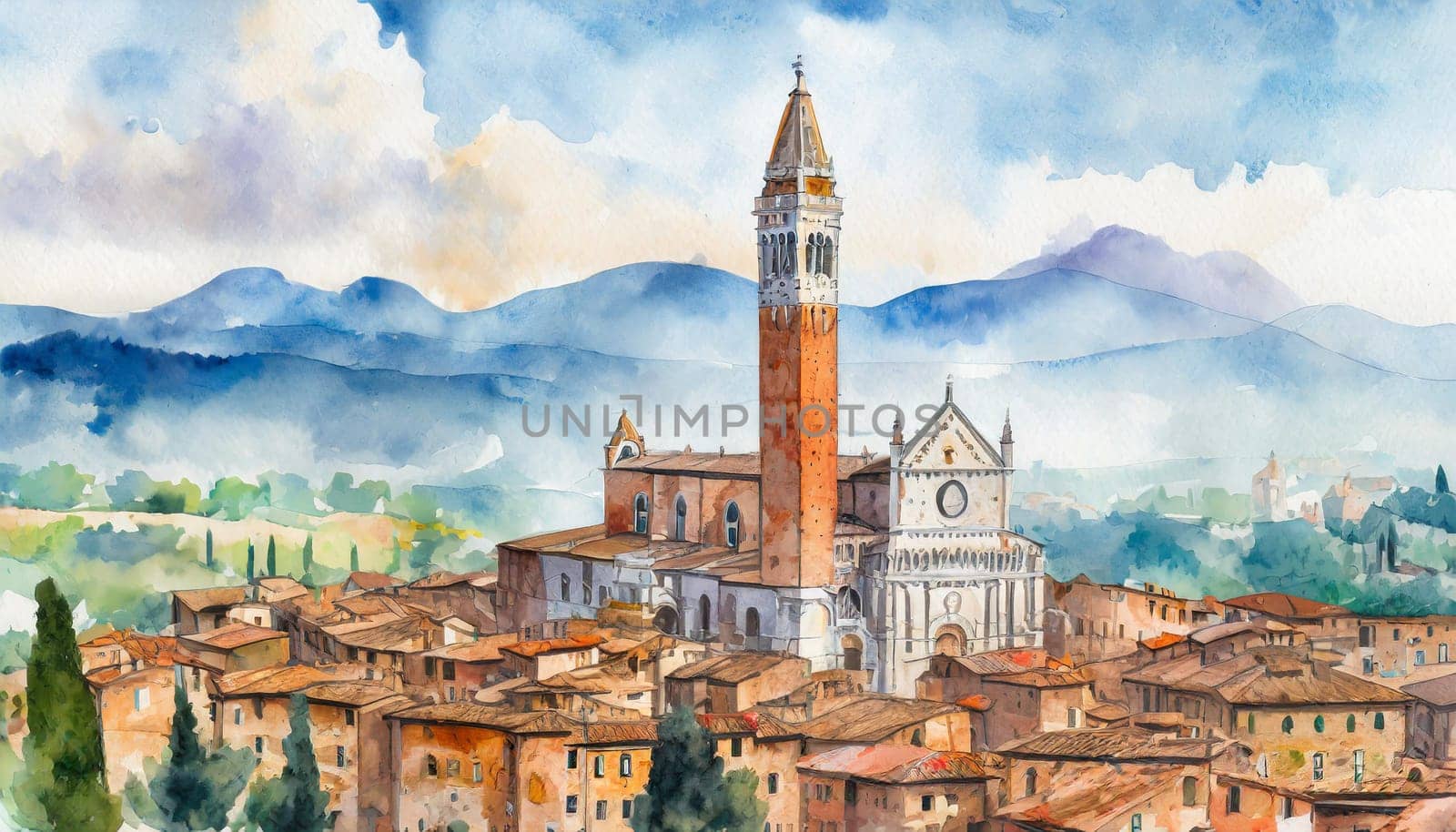 Siena's Secret Melody: A Watercolor Harmony