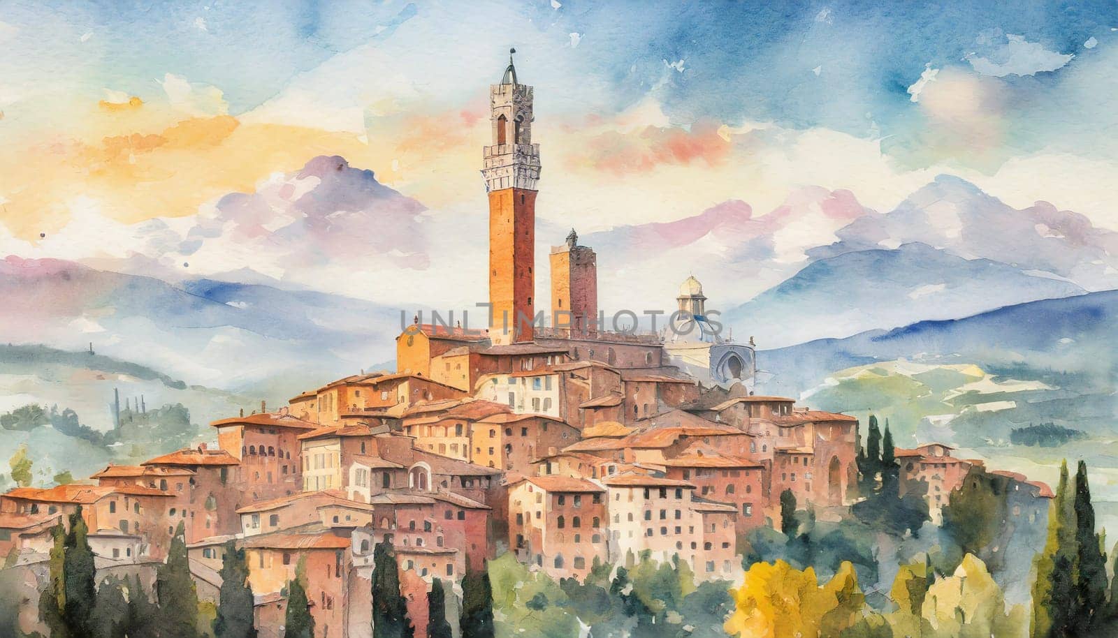Siena's Secret Melody: A Watercolor Harmony