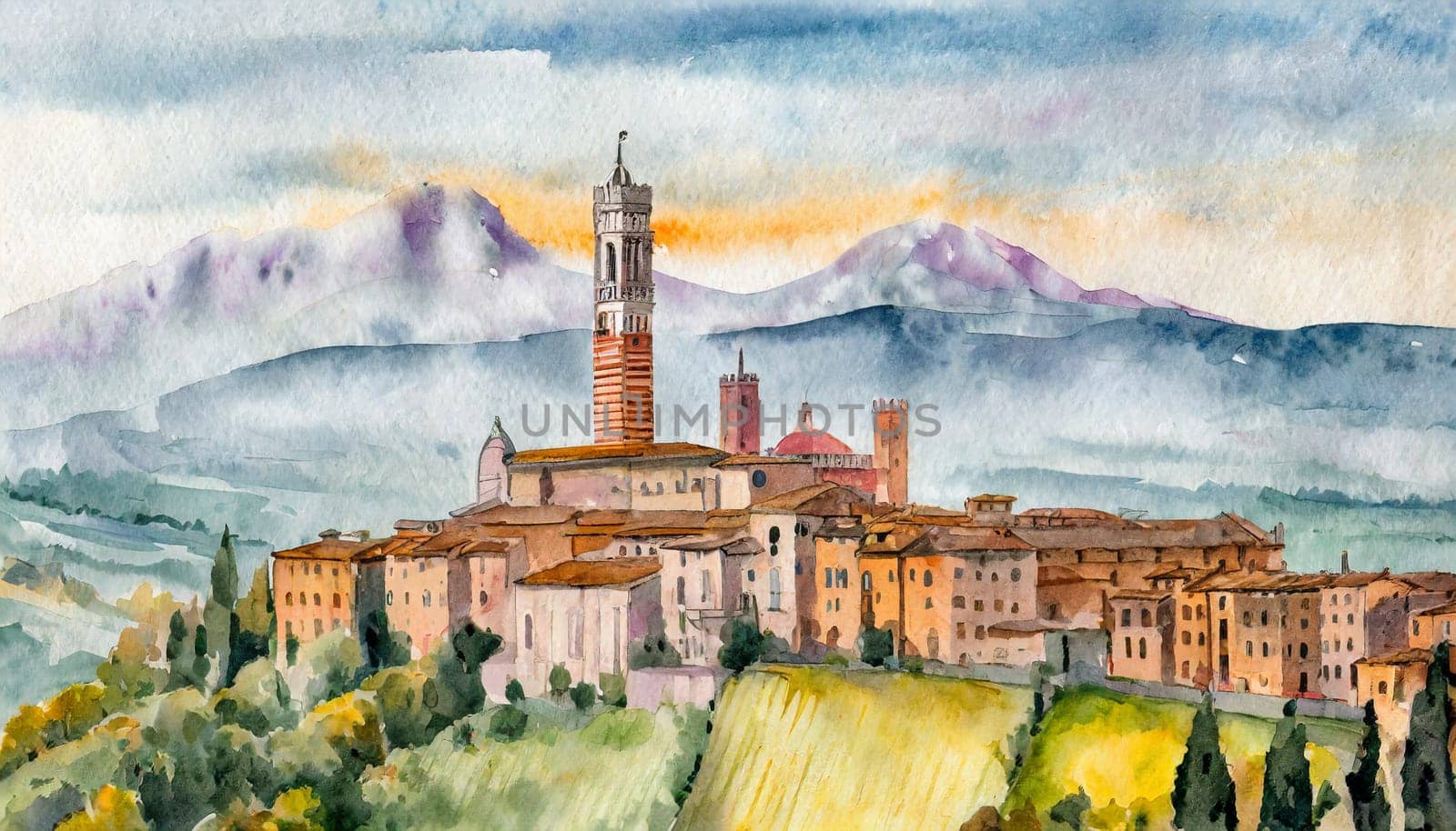 Siena's Secret Melody: A Watercolor Harmony