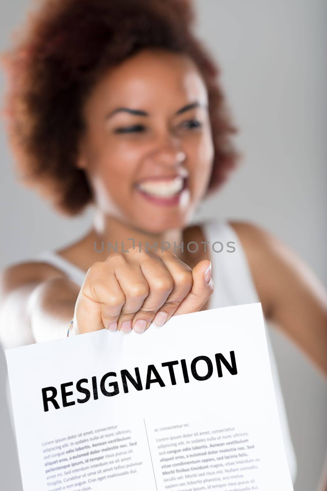 Joyous and liberated, she presents her decision to resign with undeniable optimism