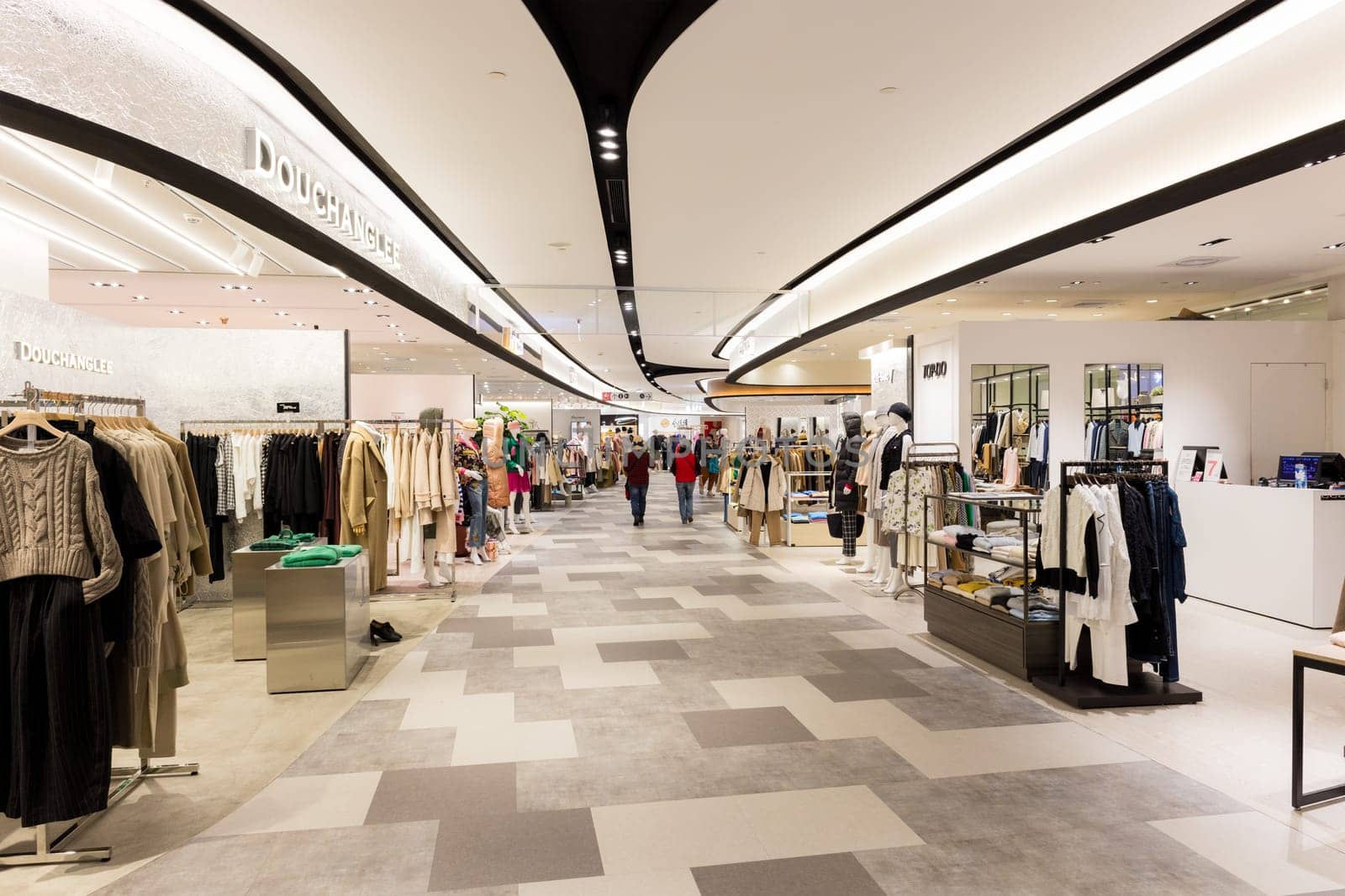 Taoyuan, Taiwan 20 December 2023: Interior of Taimall shopping mall