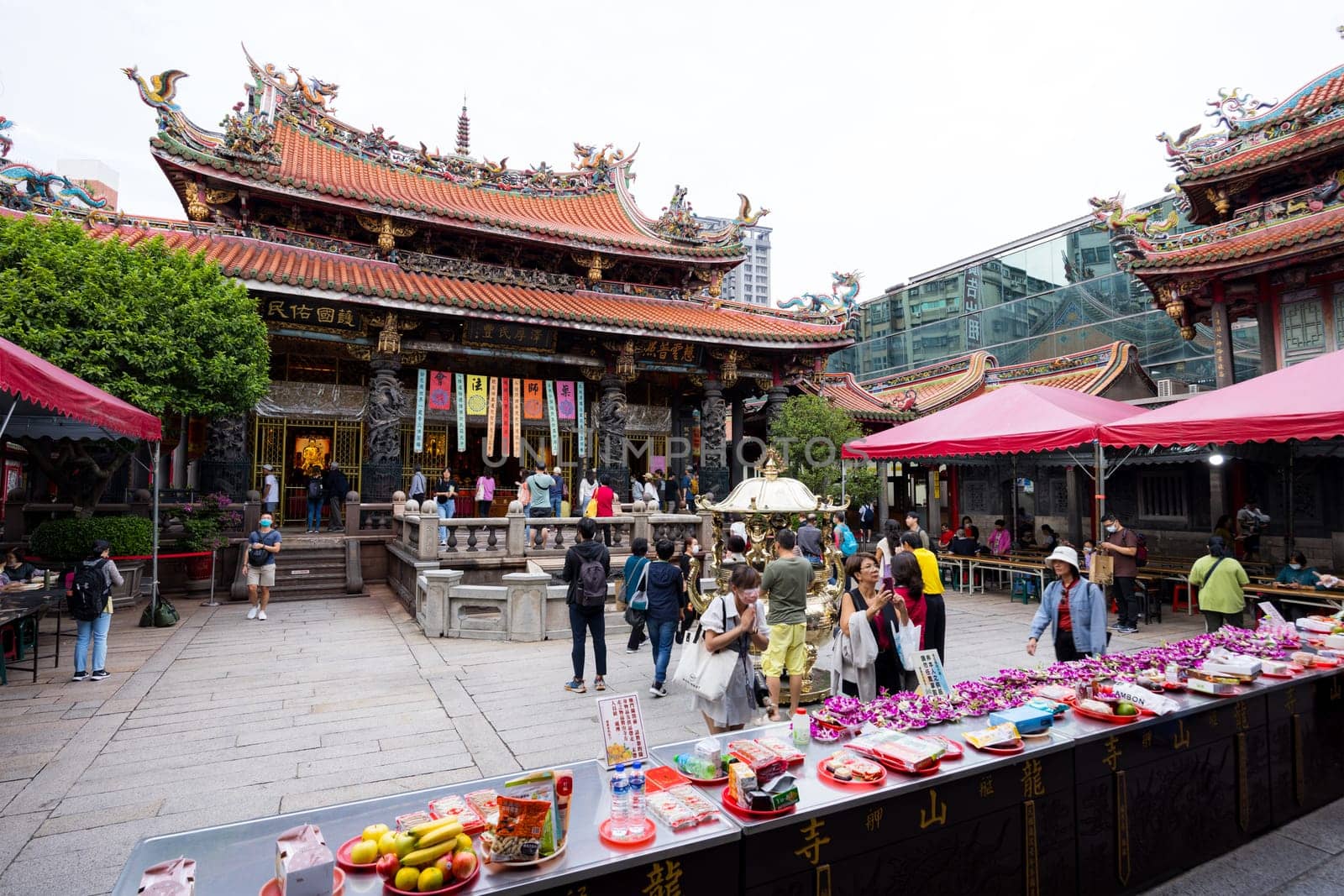 Taipei, Taiwan 17 October 2023: Longshan Temple in Taipei city
