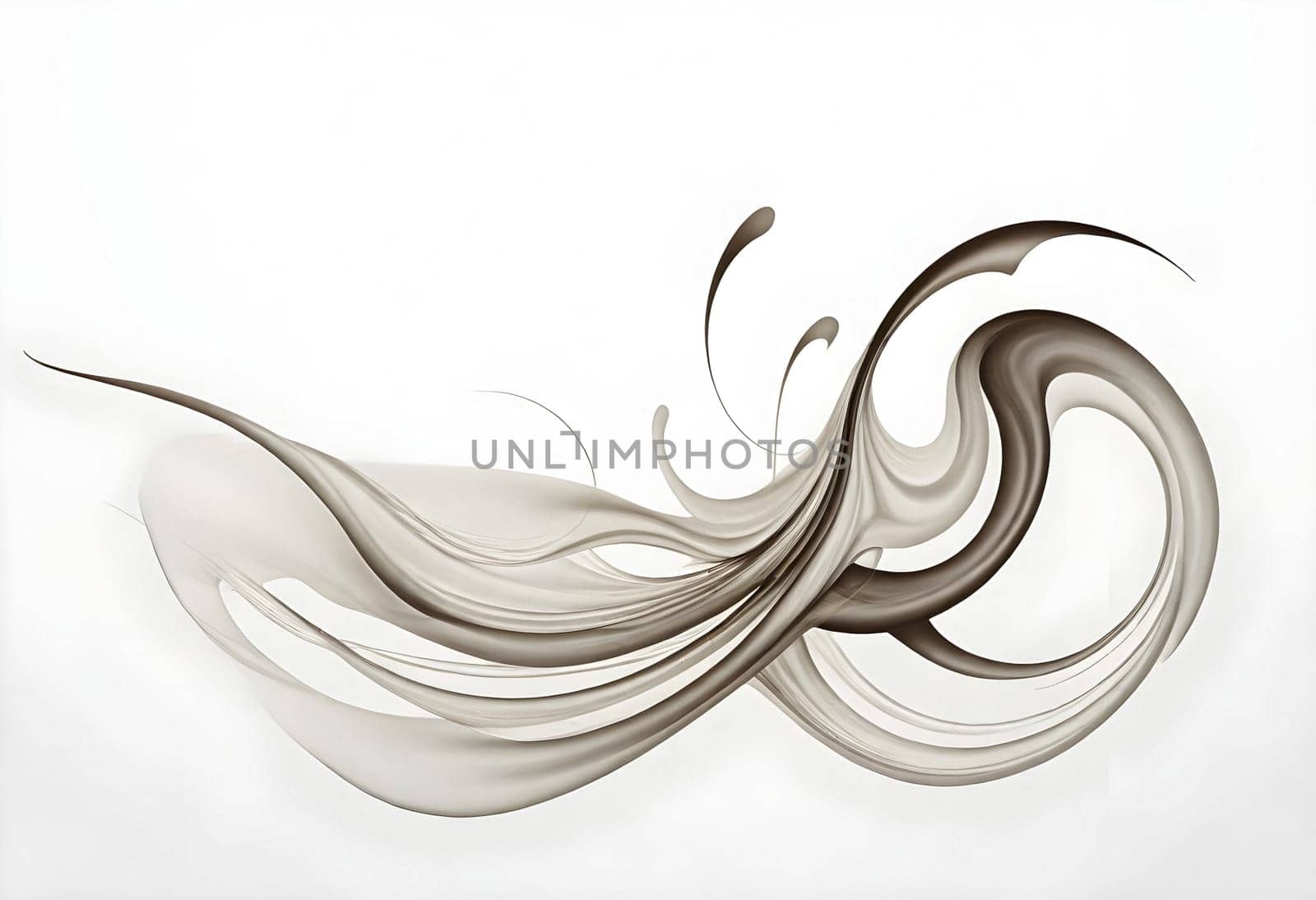 AI generated of a white background with a swirl of white and gray swirls