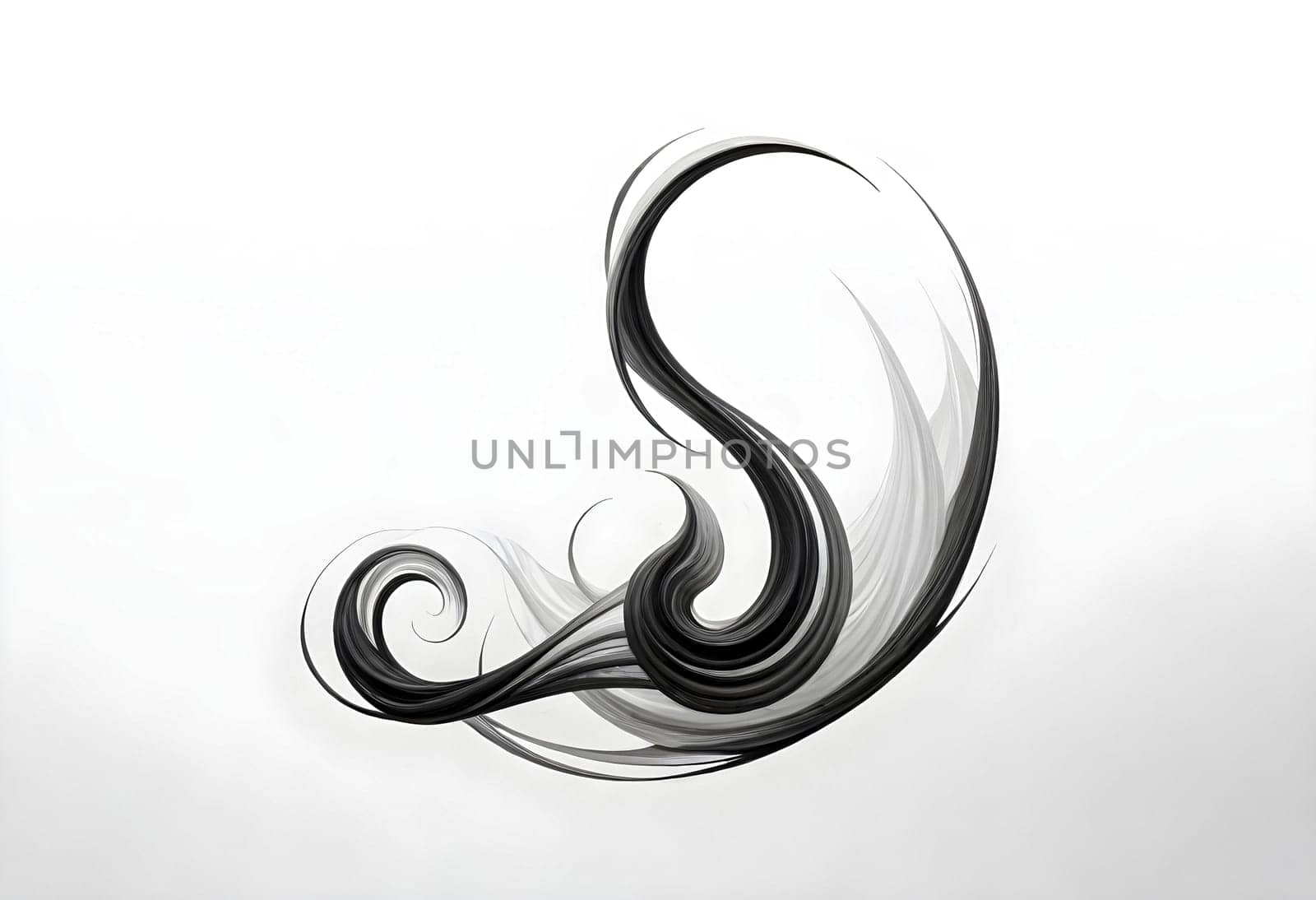 AI generated of a black and white image of a spiral design
