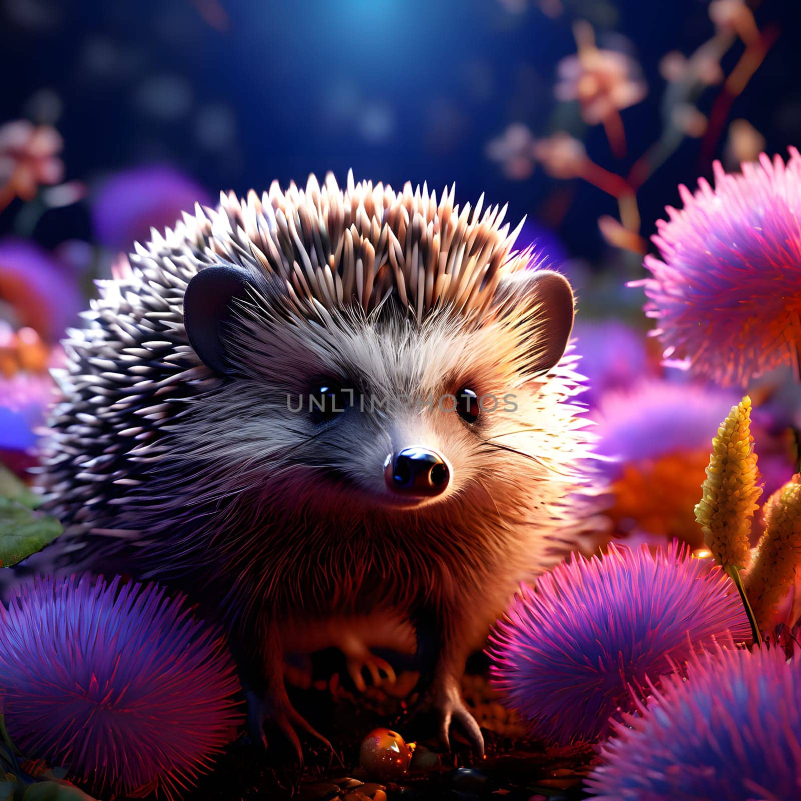 little cute hedgehogs with spikes, pointed noses and button eyes