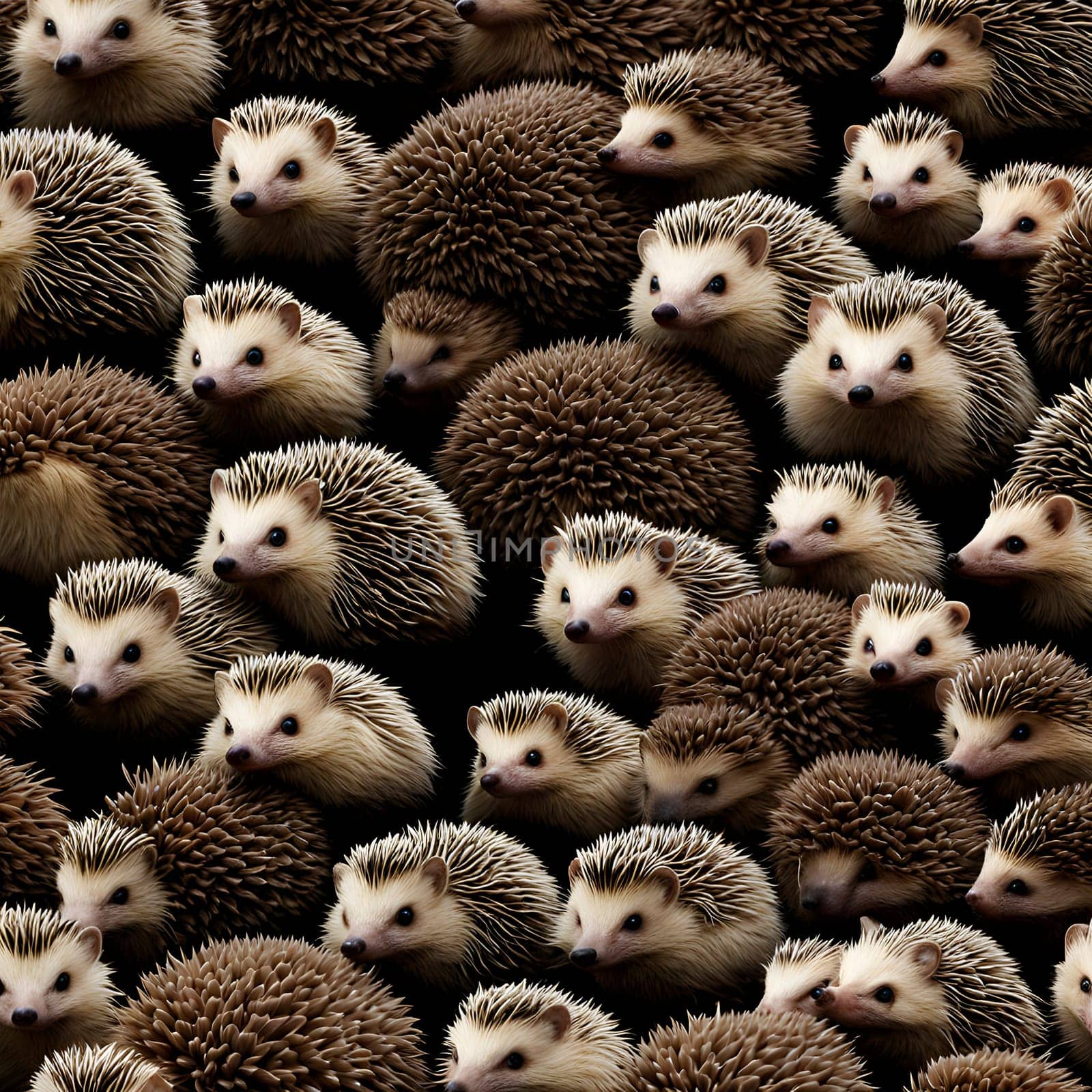 little cute hedgehogs with spikes, pointed noses and button eyes