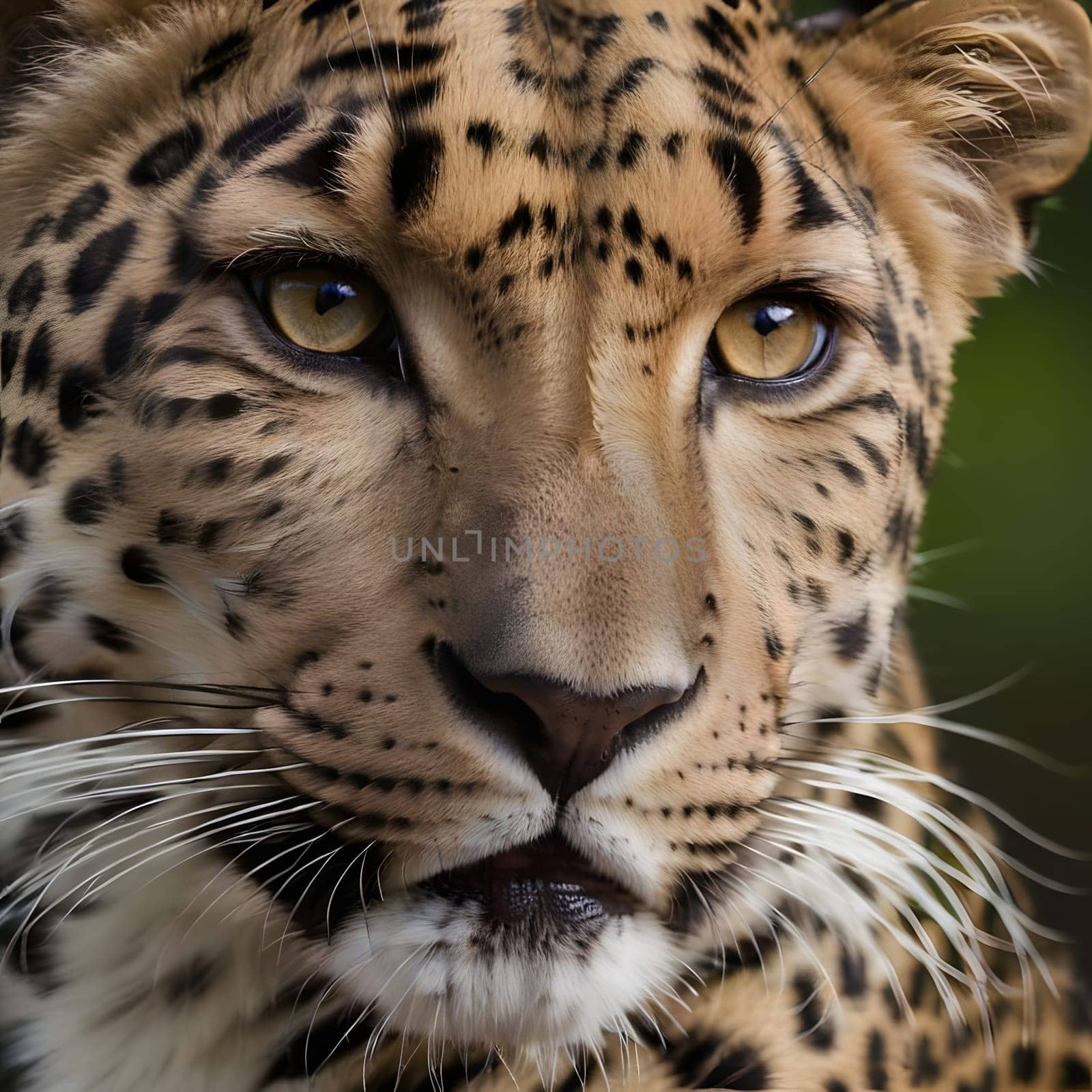 Leopard lying in wait in the heat of the African savannah