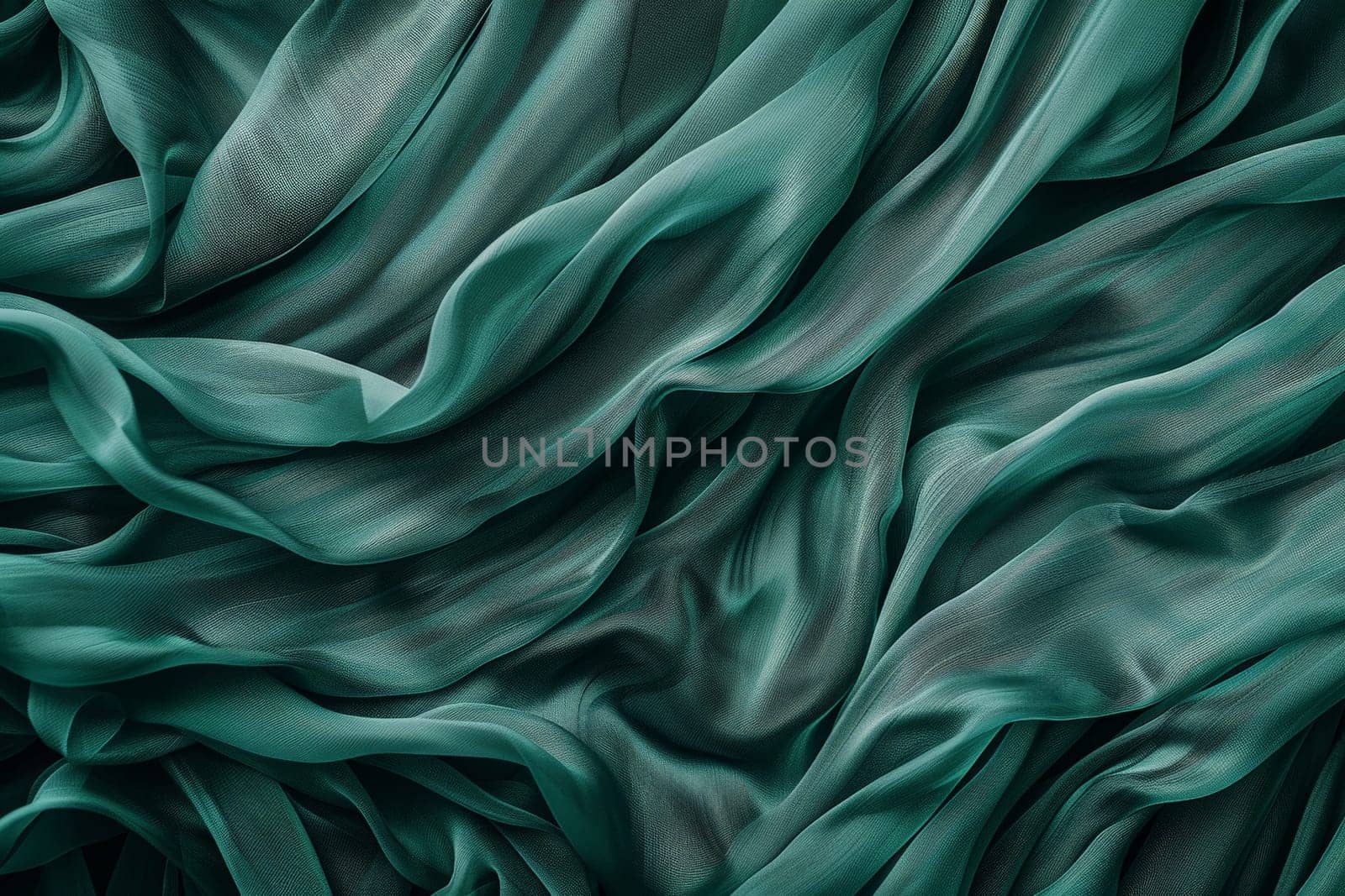 Up close, the intricate weave of a rich green fabric creates a luxuriously textured surface, capturing the essence of opulence and sophistication.