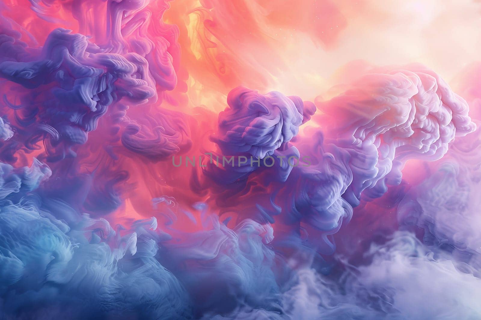 A colorful cloud of swirling smoke gracefully floats in the air, creating a mesmerizing and enchanting display of vibrant hues.