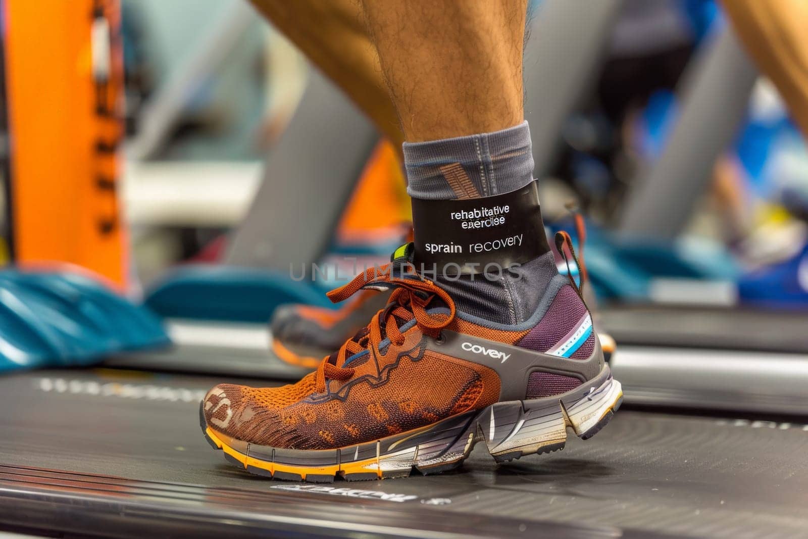 A focused person in motion, running vigorously on a treadmill.