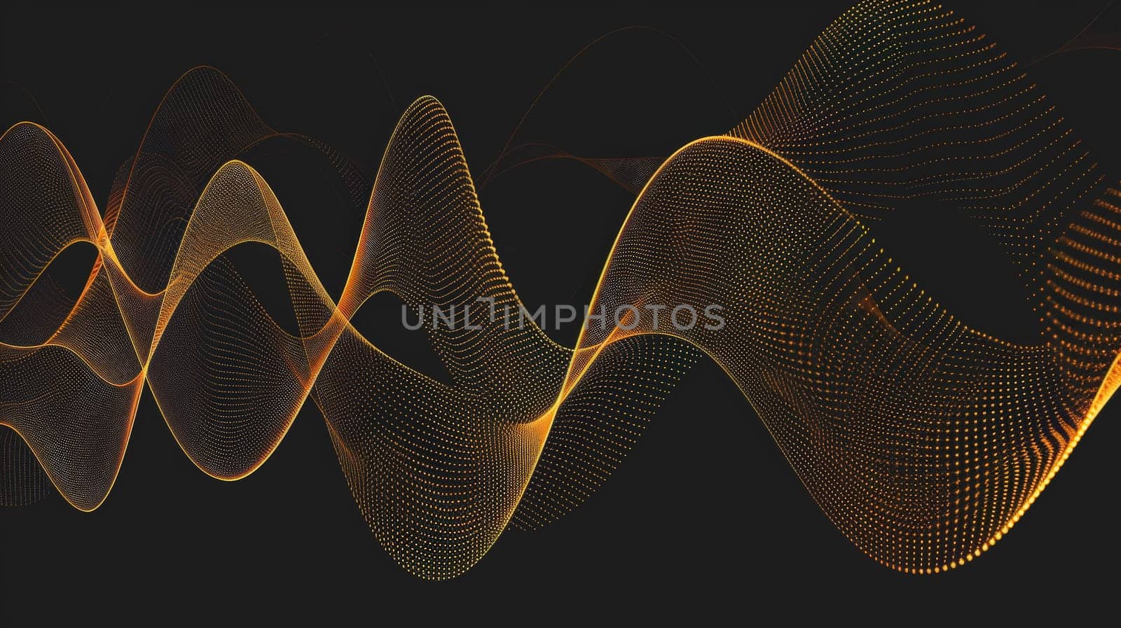 Immerse yourself in the dynamic energy of abstract circle lines, forming a vibrant orange wave against a stark black background. This vector illustration encapsulates the essence of technology, science, music, and modernity, offering a visual symphony of innovation and creativity.