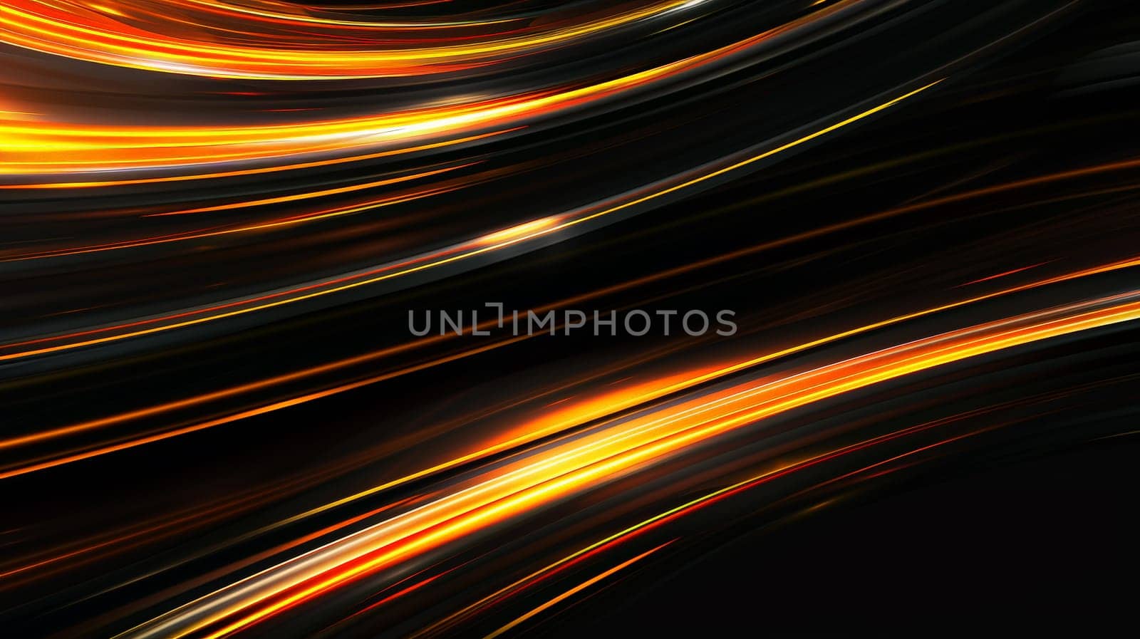 Immerse yourself in a whirlwind of vibrant energy with this modern abstract background. Featuring a captivating blend of black and orange hues, accented by yellow glowing movement and high-speed light effects, this image exudes a sense of dynamic fusion and creative intensity.
