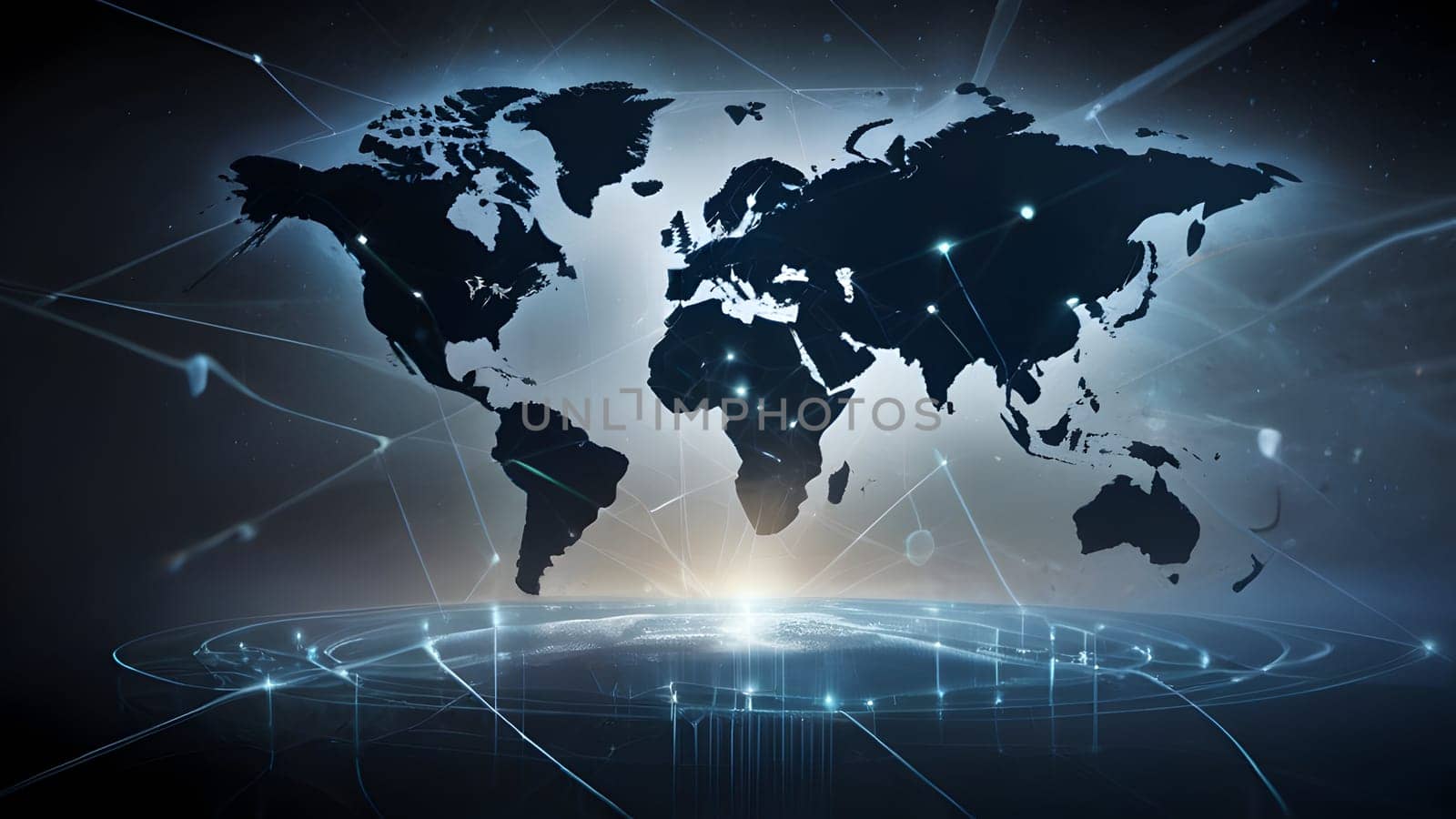 Concept of technological communication network around the world