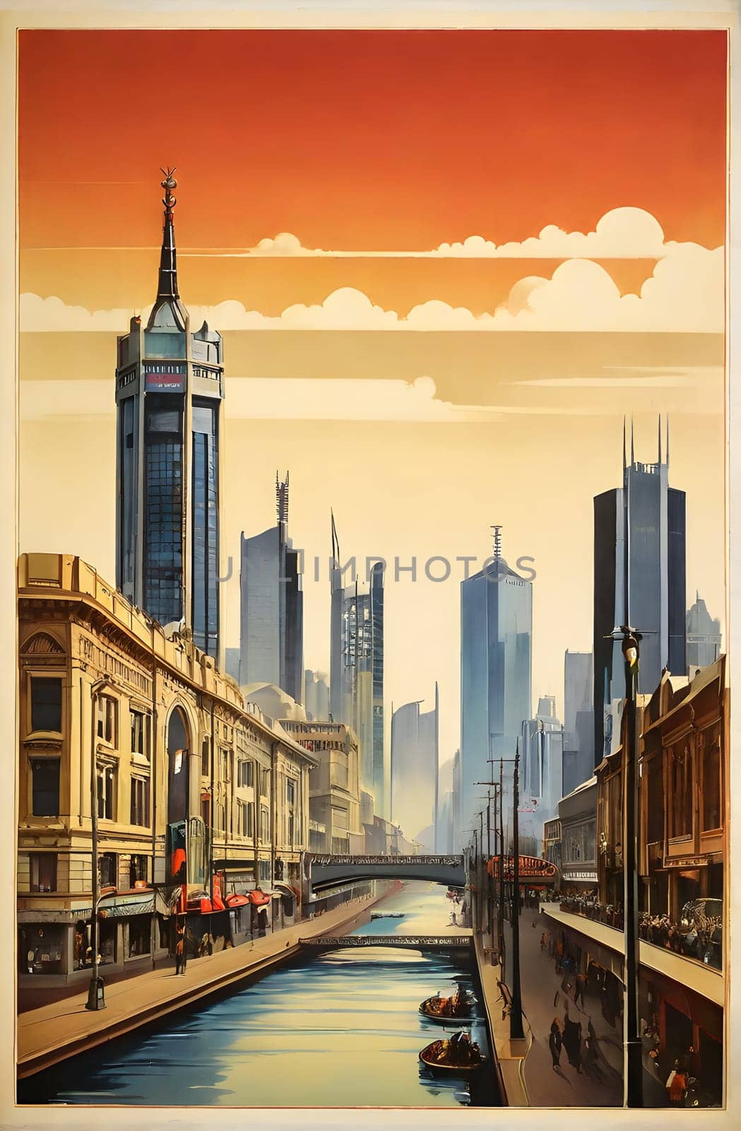 Vintage travel poster of Melbourne Australia