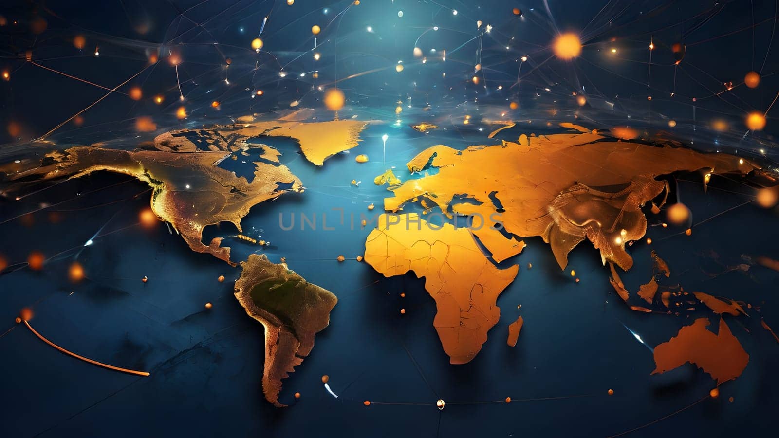 Concept of technological communication network around the world