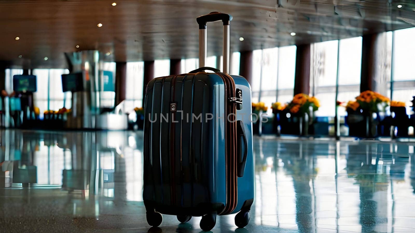 Travel luggage suitcase in the airport