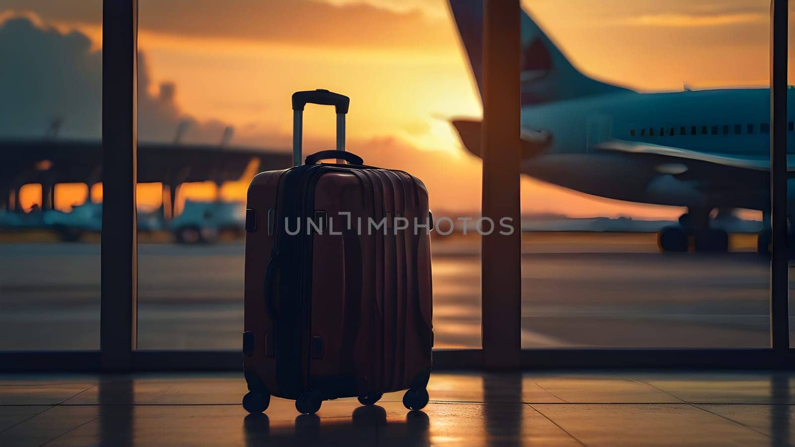 Travel luggage suitcase in the airport
