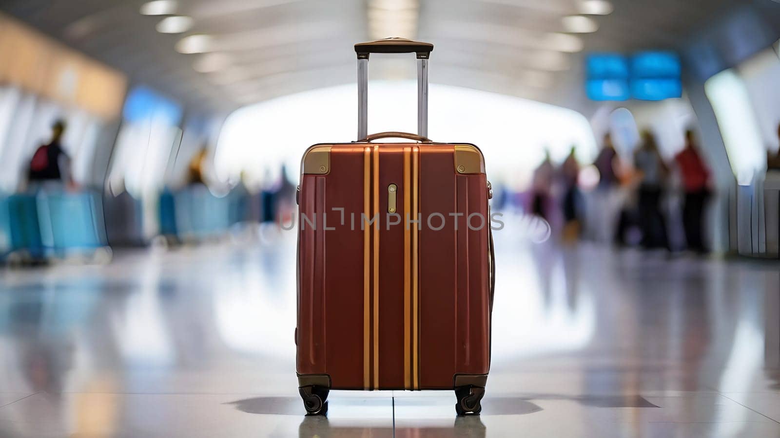 Travel luggage suitcase in the airport