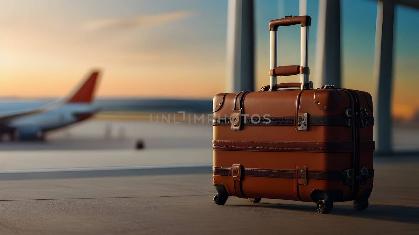 Travel luggage suitcase in the airport
