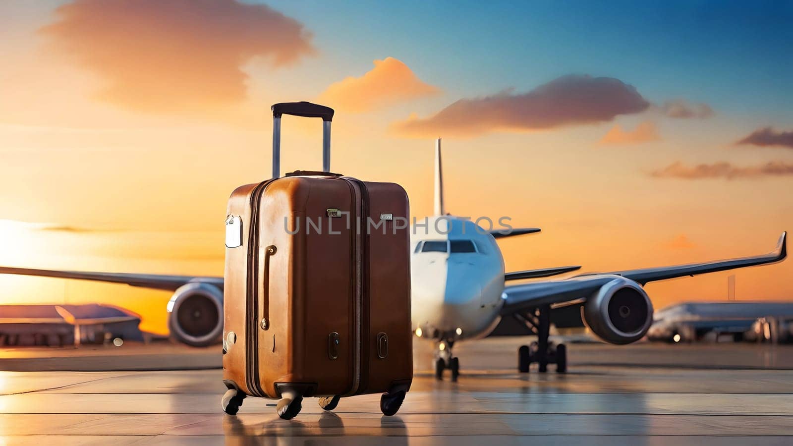 Travel luggage suitcase in the airport