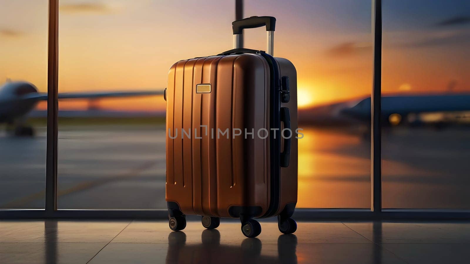 Travel luggage suitcase in the airport