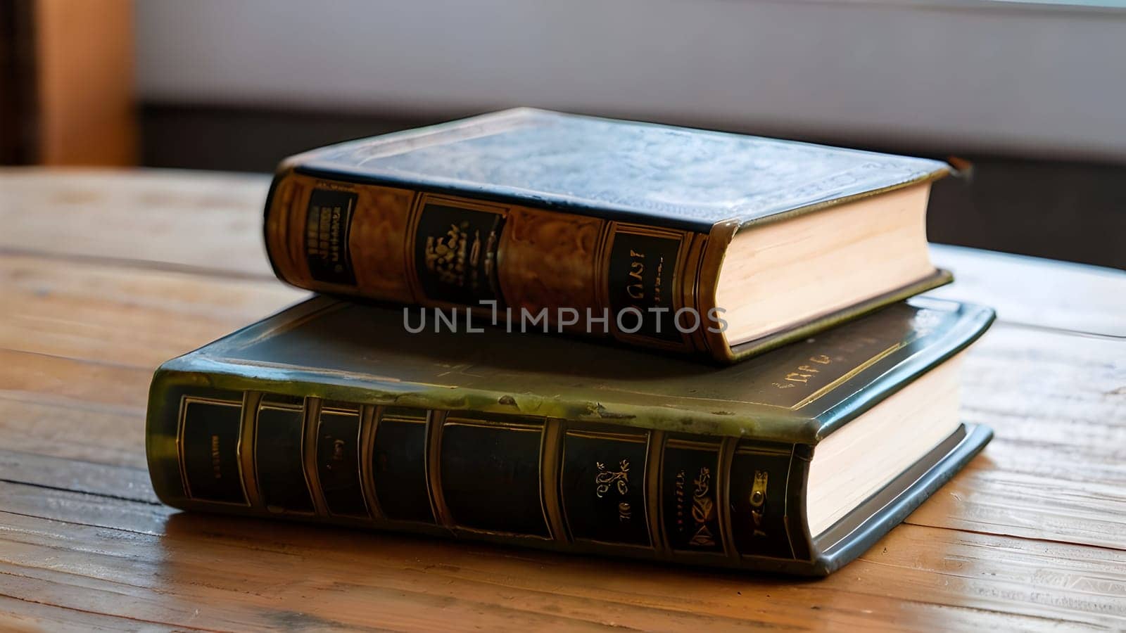 Old vintage books on the table