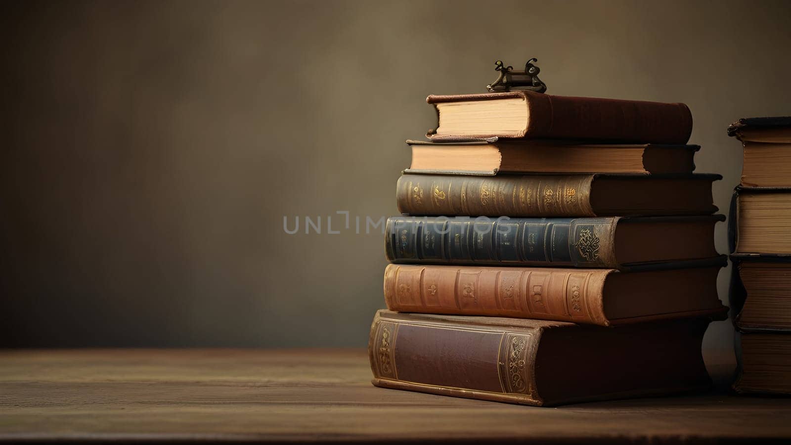 Old vintage books on the table