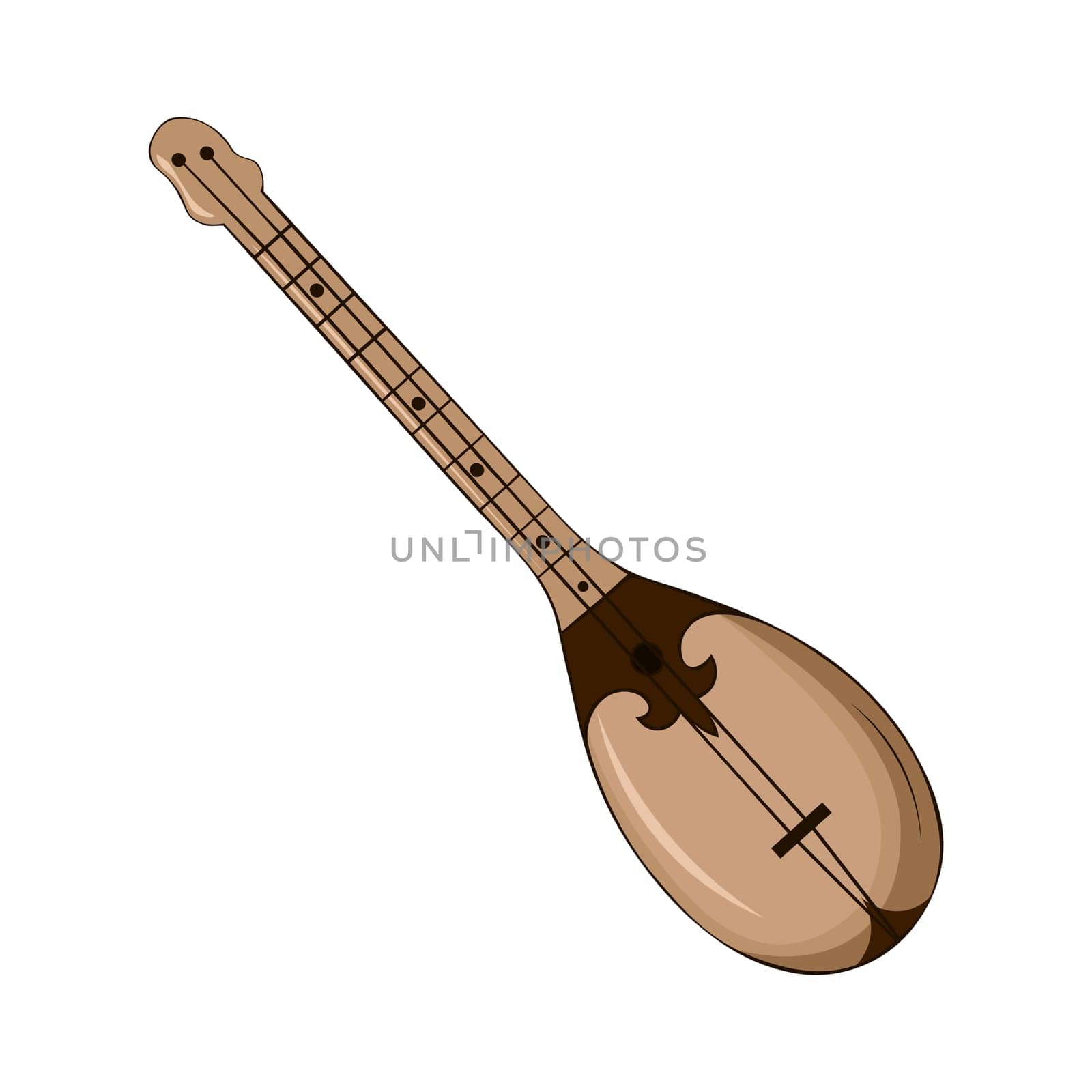 Dombyra Kazakh traditional folk musiacal instrument. Vector illustration.
