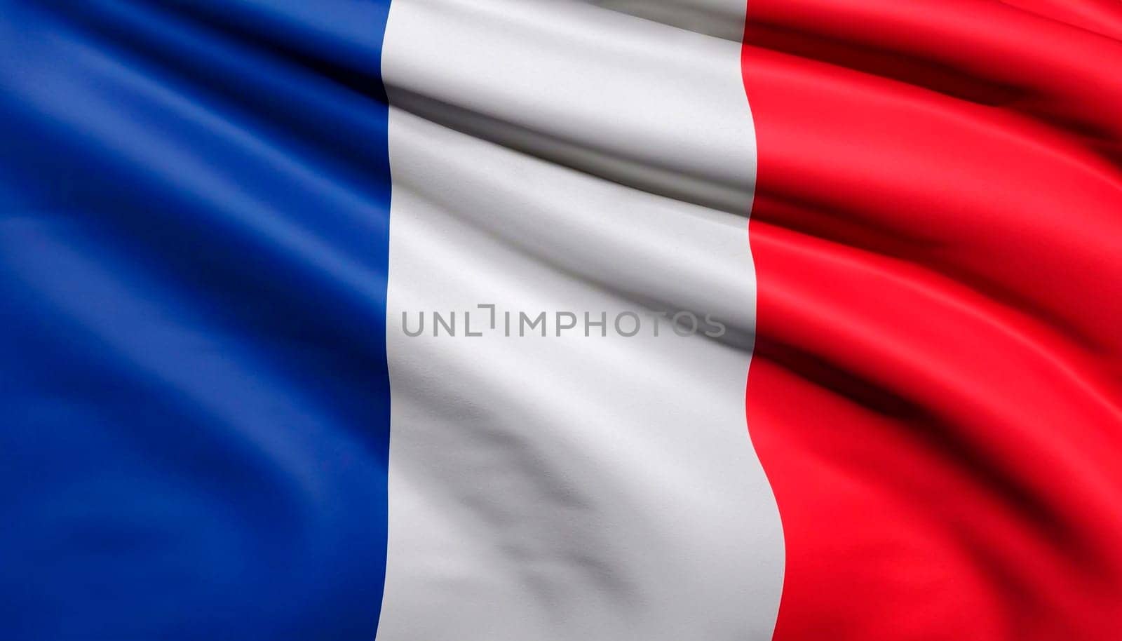 Waving national flag of France
