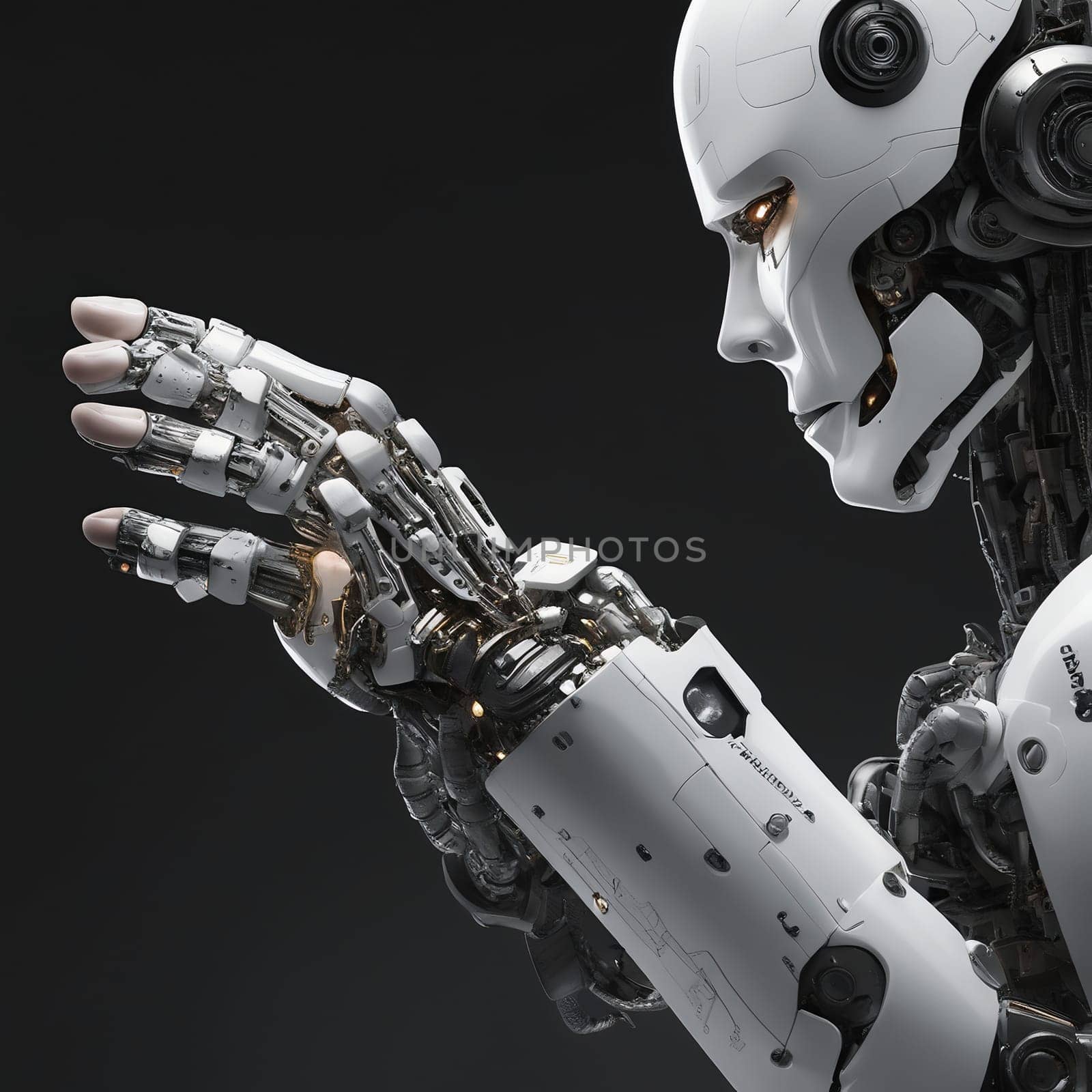 Robots, making work easier at the workplace. Future innovation that will make life easier for people. AI image