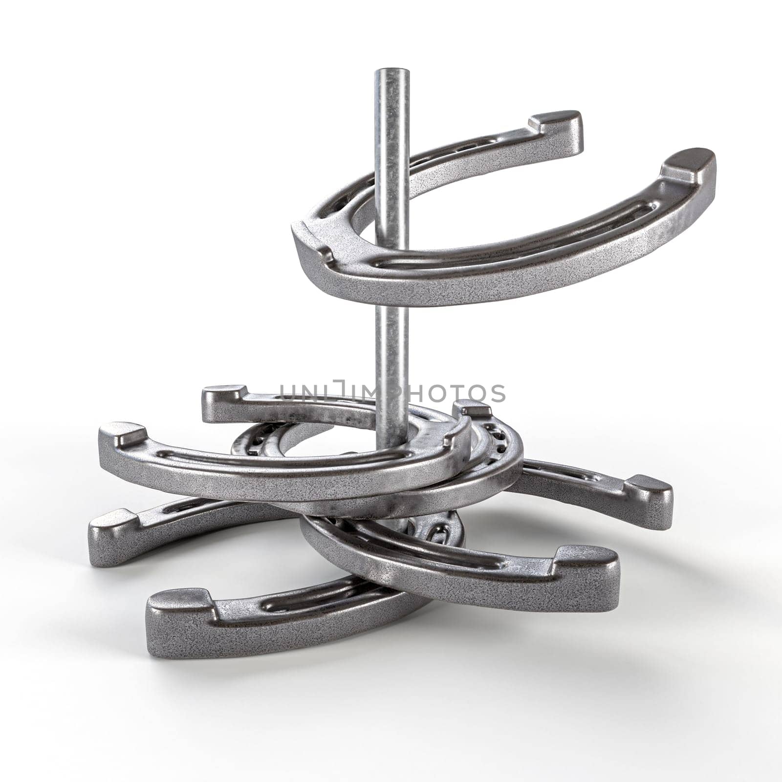 horseshoes game on white background 3d render
