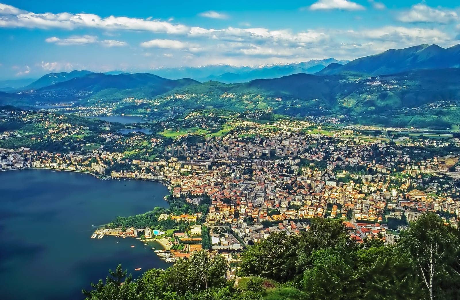 View of Lugano in Switzerland
