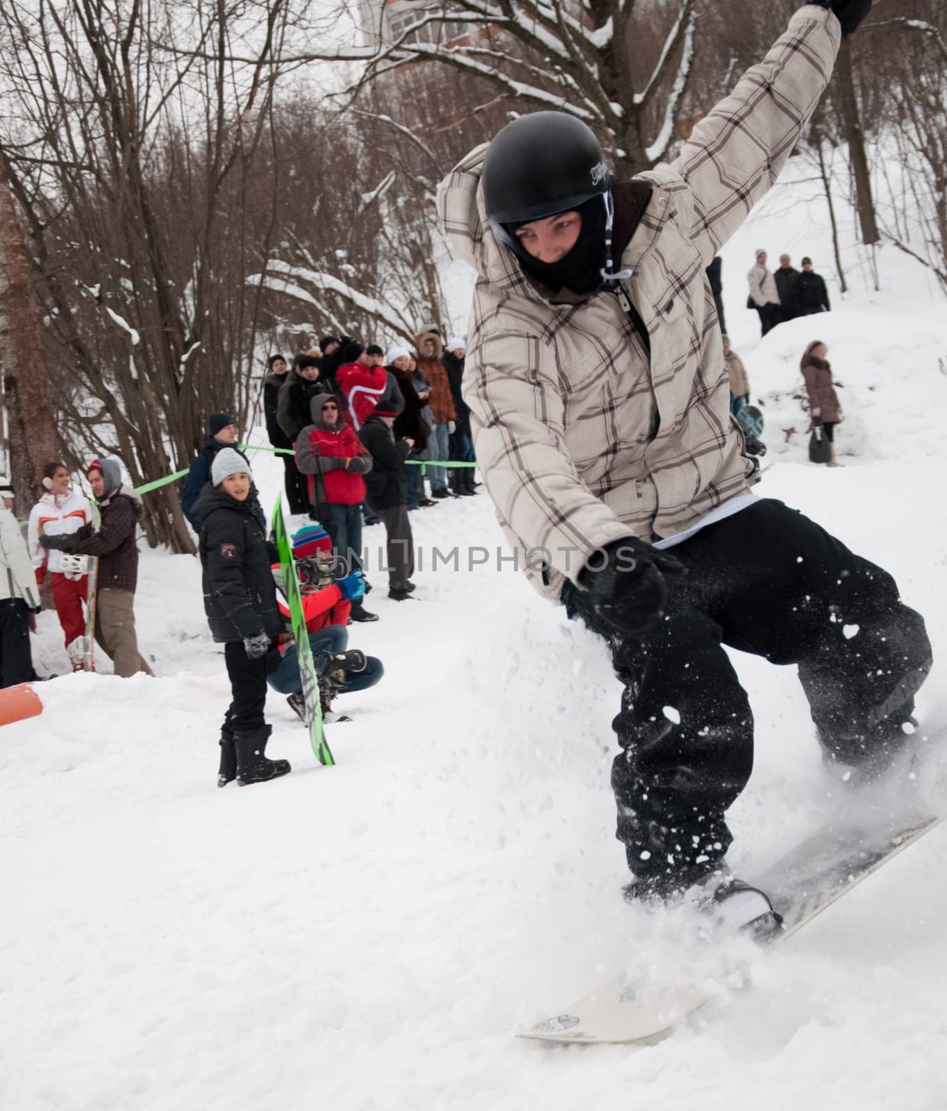 Russia, Volgodonsk - January 18, 2015: SkiingTraining ride on skis. Winter sport