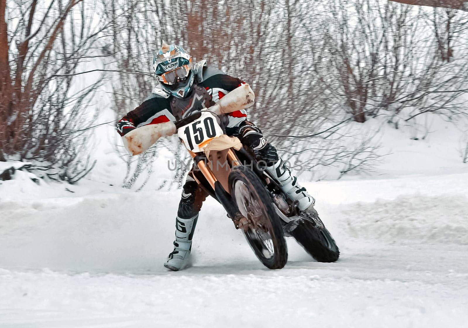 Russia, Volgodonsk - January 18, 2015 Motorcycle Racing Rally cross-country