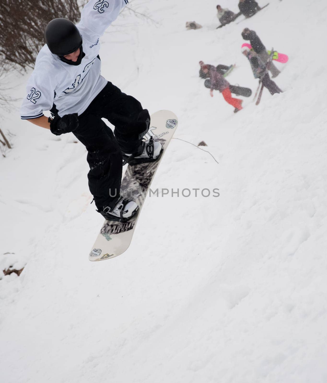 Russia, Volgodonsk - January 18, 2015: SkiingTraining ride on skis. Winter sport