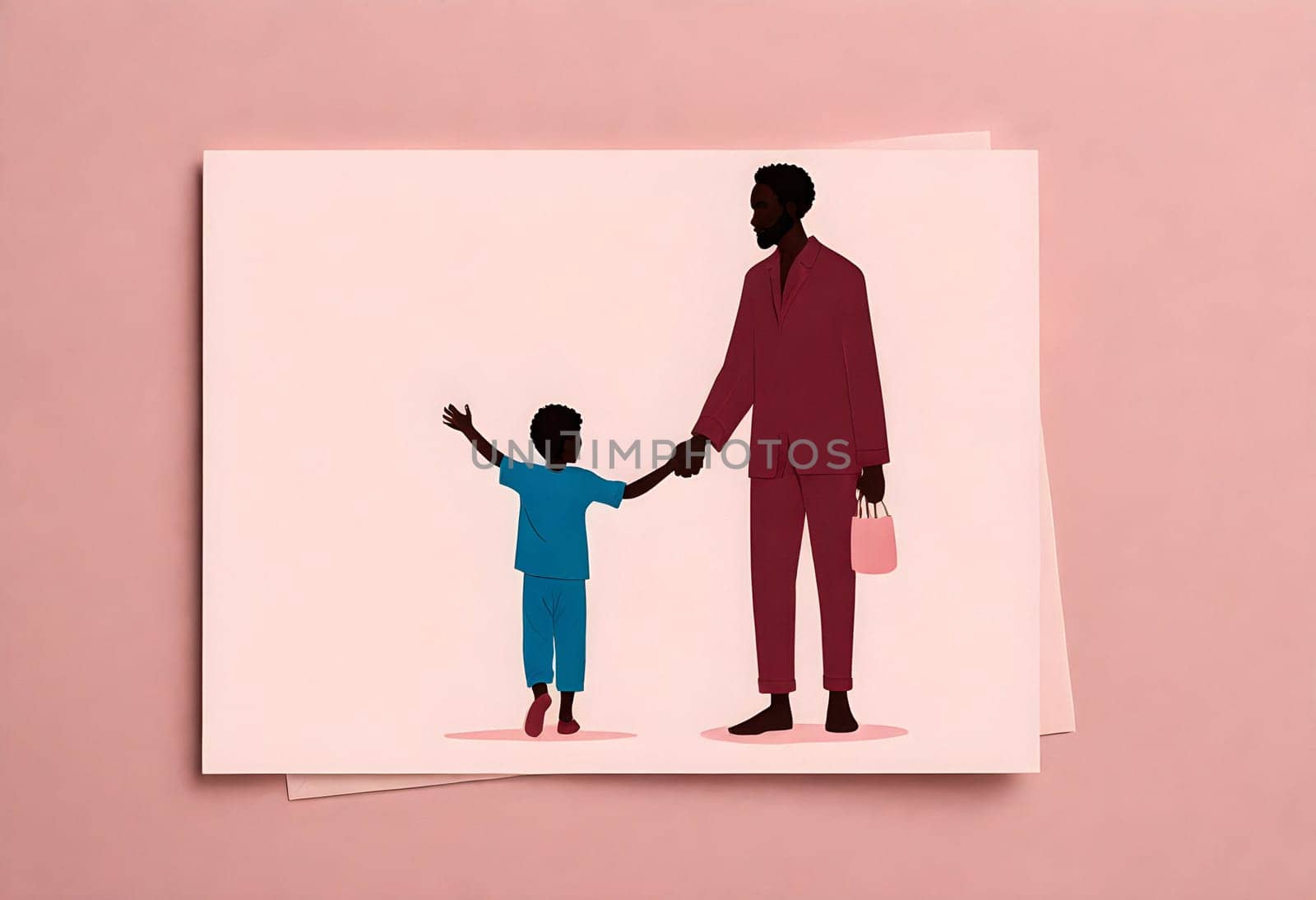 AI generated of a picture of a man and a child holding hands