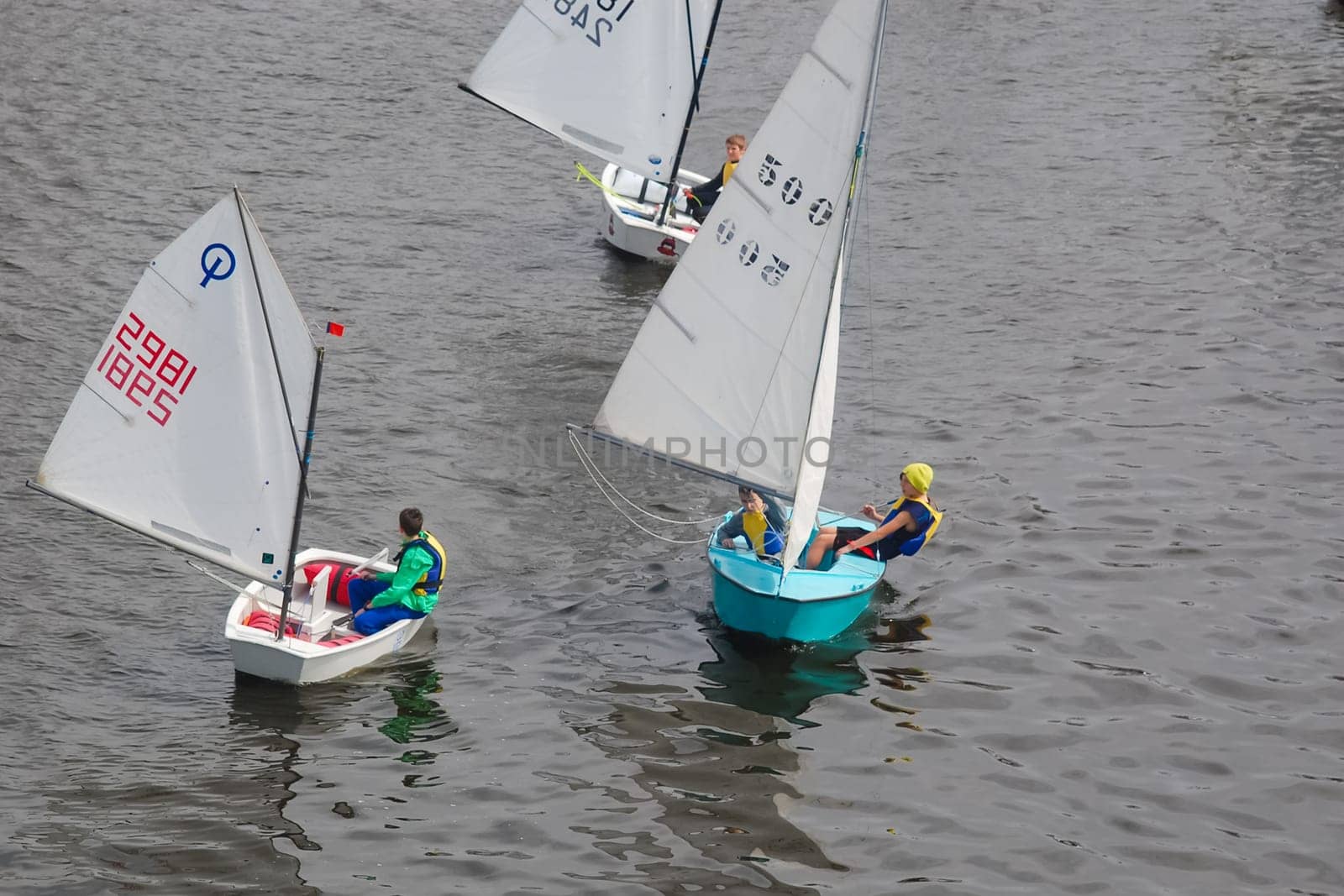 Russia, Volgodonsk - may 19, 2015: The competitions in sailing Swimming on sails